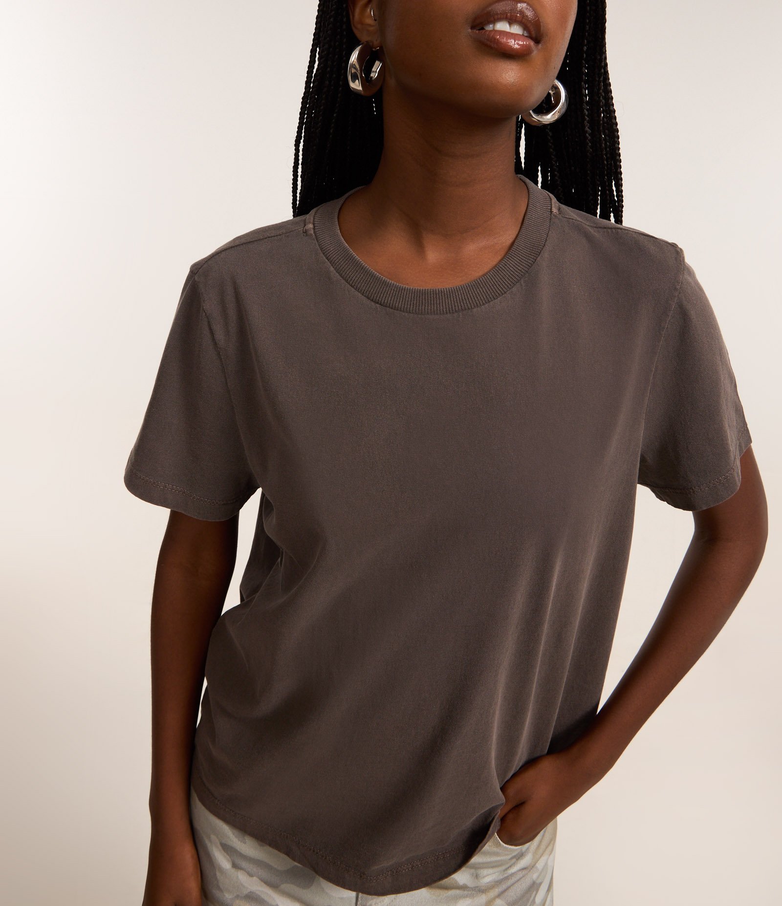 Camiseta T-shirt em Algodão Estonado Cinza 3