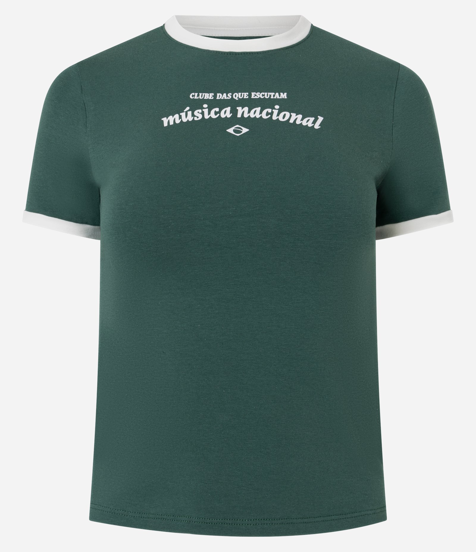 Camiseta New T-Shirt em Algodão com Estampa Clube Música Nacional Verde 4