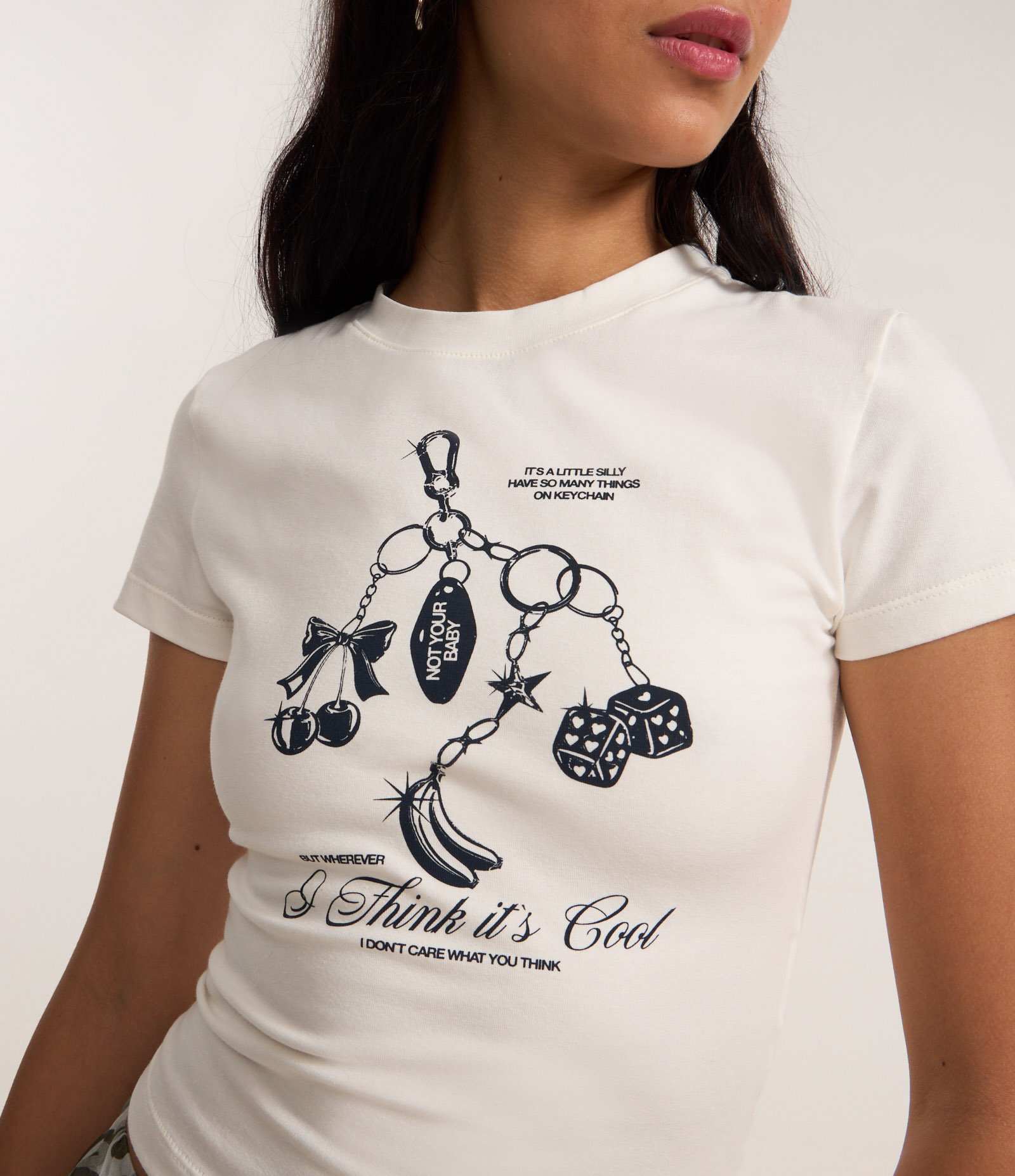 Camiseta New T-Shirt em Algodão com Estampa de Chaveiro Branco 4