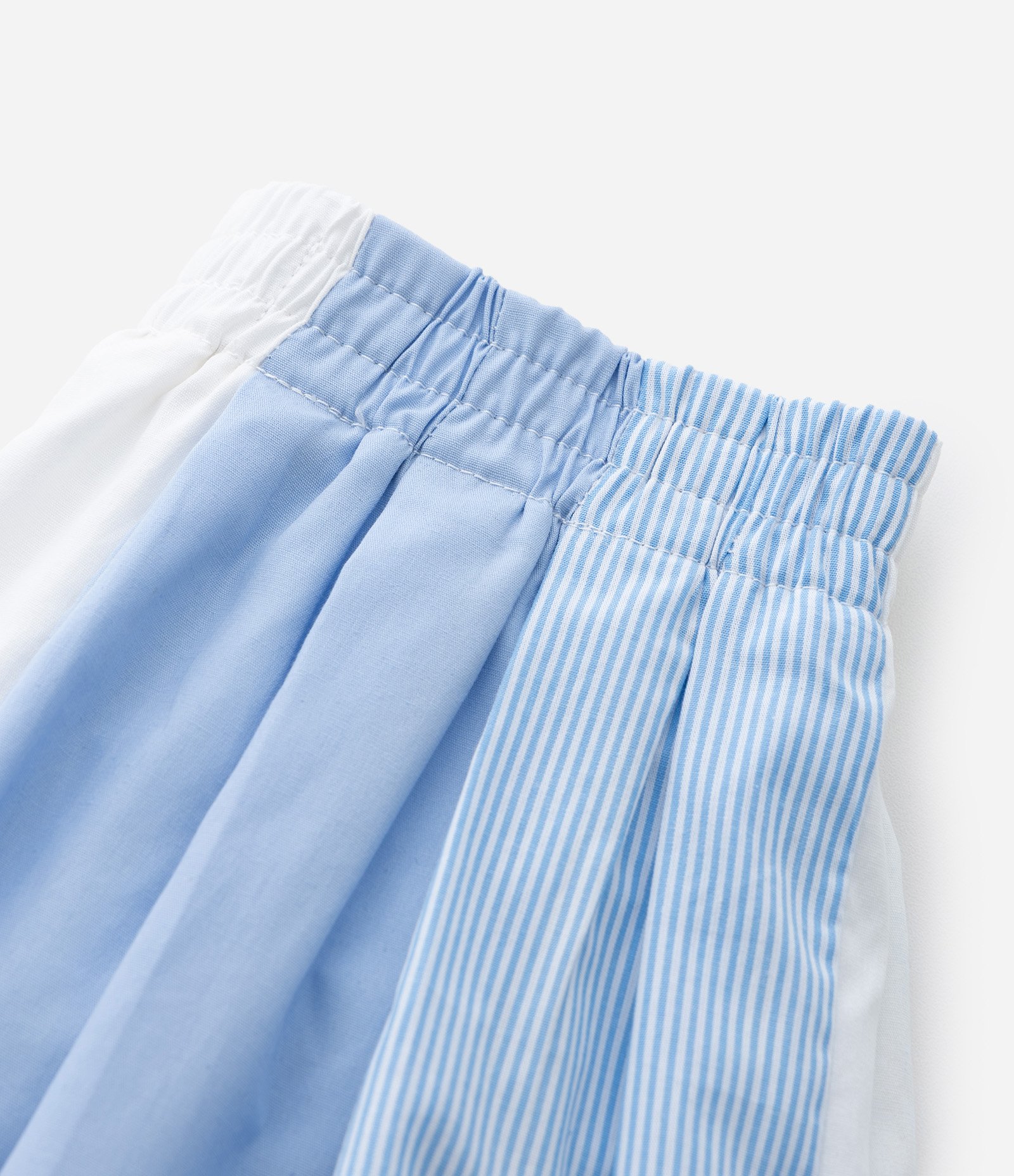 Saia Infantil em Tricoline Plissada com Listras – Tam 1 a 5/6 Anos Azul/Branco 4