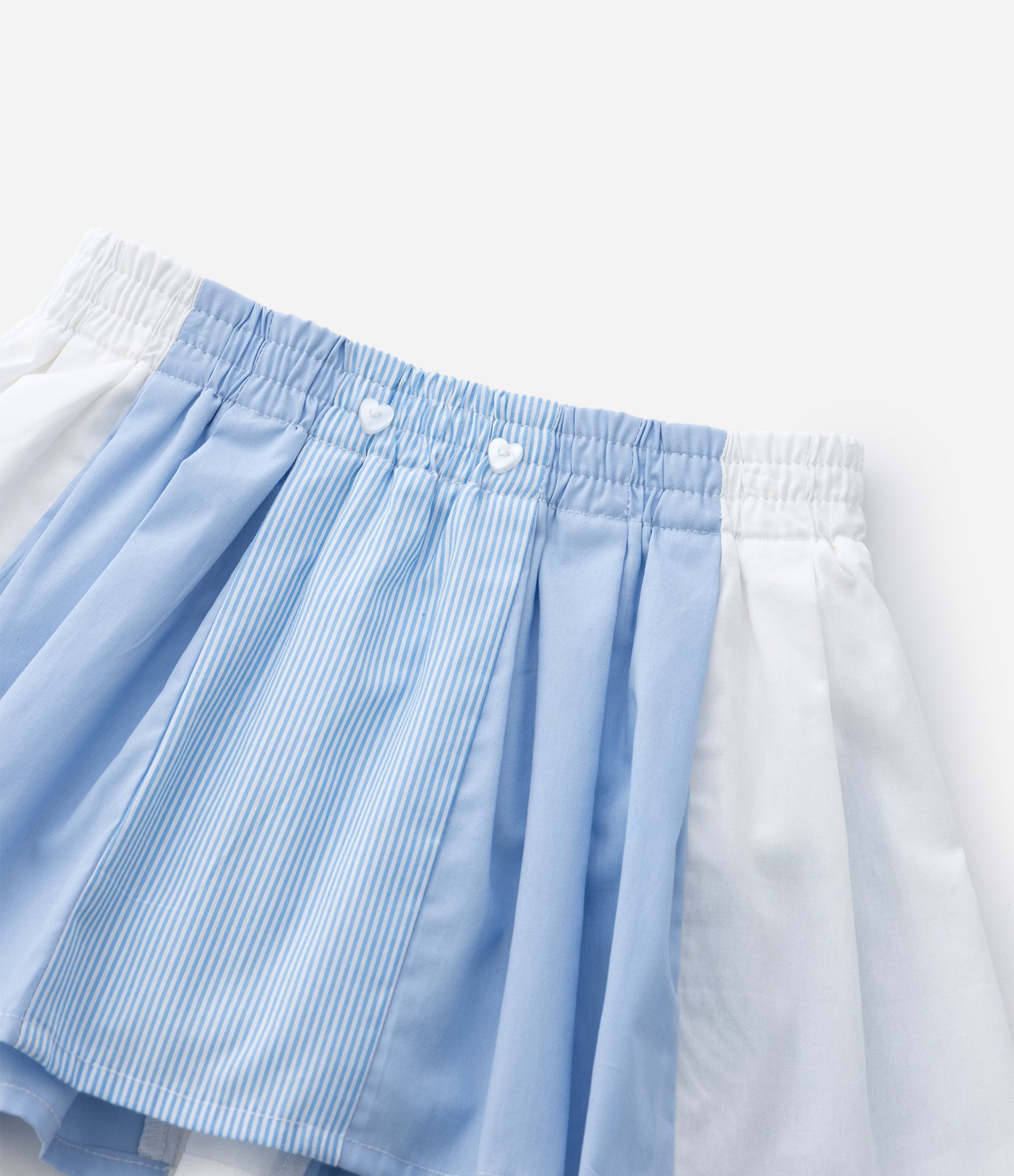 Saia Infantil em Tricoline Plissada com Listras – Tam 1 a 5/6 Anos Azul/Branco 5