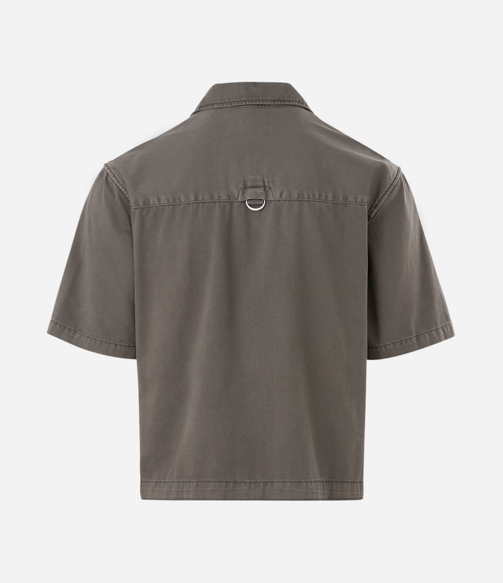 Camisa Overboxy em Sarja com Bolso Envelope Frontal Verde 2