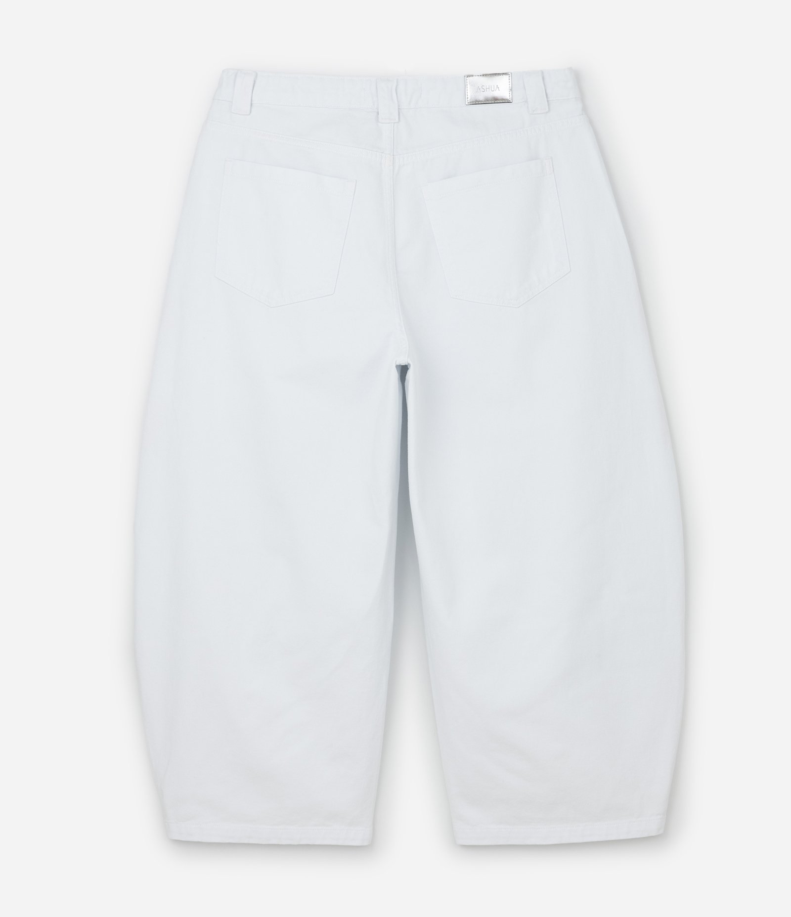 Calça Barrel em Sarja com Pences Curve & Plus Size Branco 2