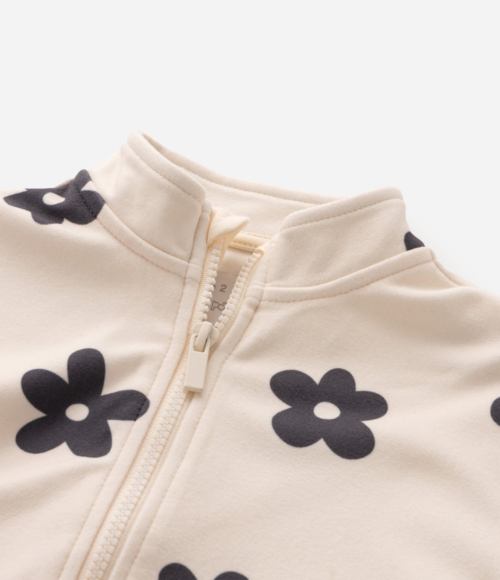 Jaqueta Infantil Manga Longa Estampa Floral - Tam 1 a 6 Anos Bege 4