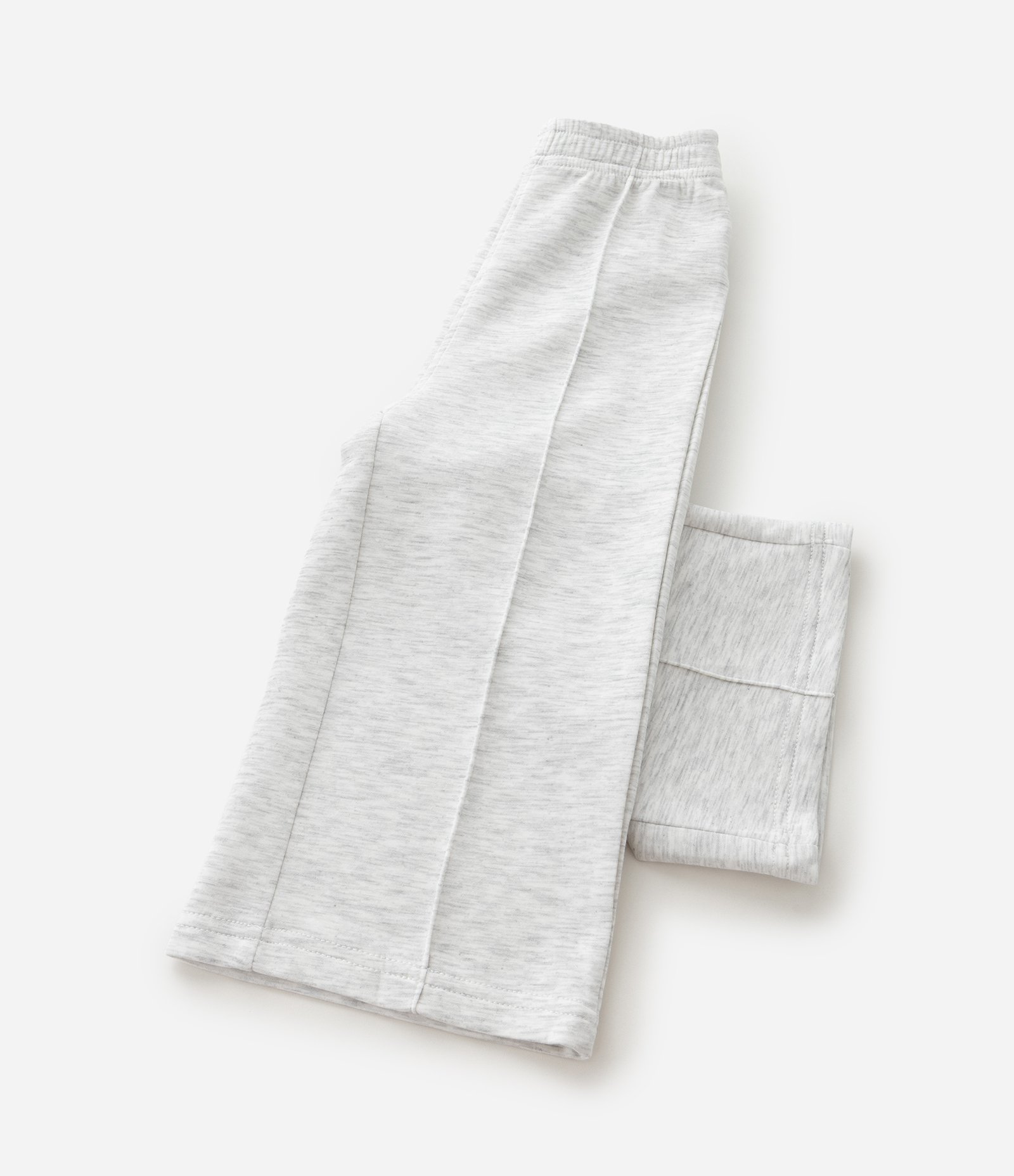 Calça Infantil Wide Leg em Moletom Sem Felpa – Tam 1 a 6 Anos Cinza Claro 5