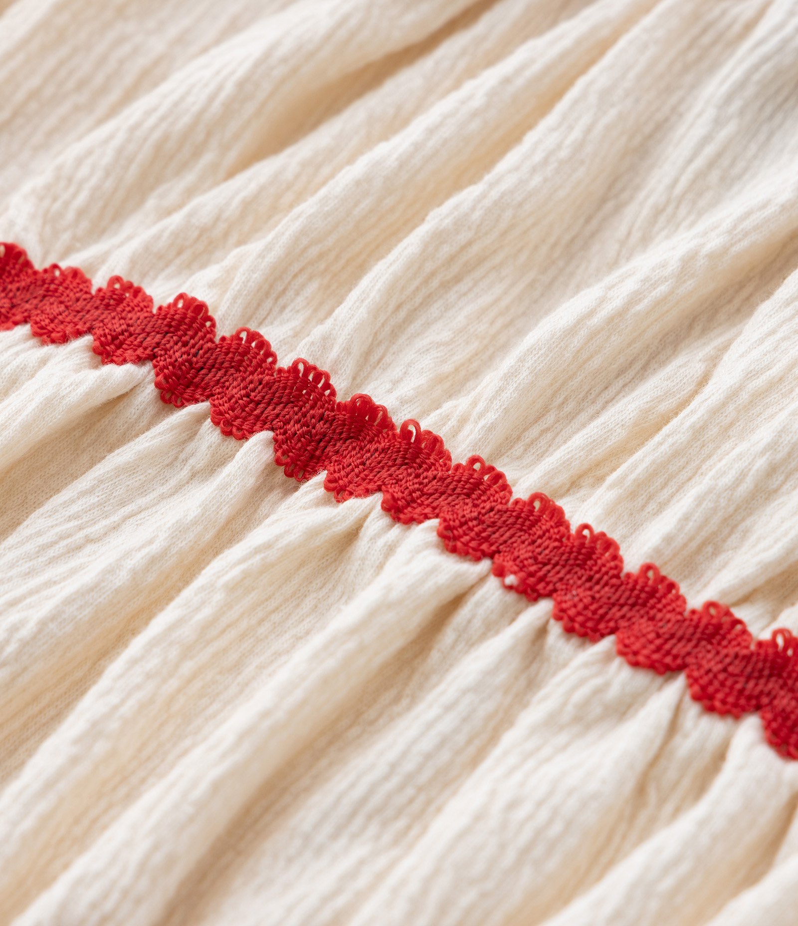 Blusa Infantil em Anarruga com Aplicação de Sianinha Babados e Texturizada - Tam 7 a 14 Anos Bege 4