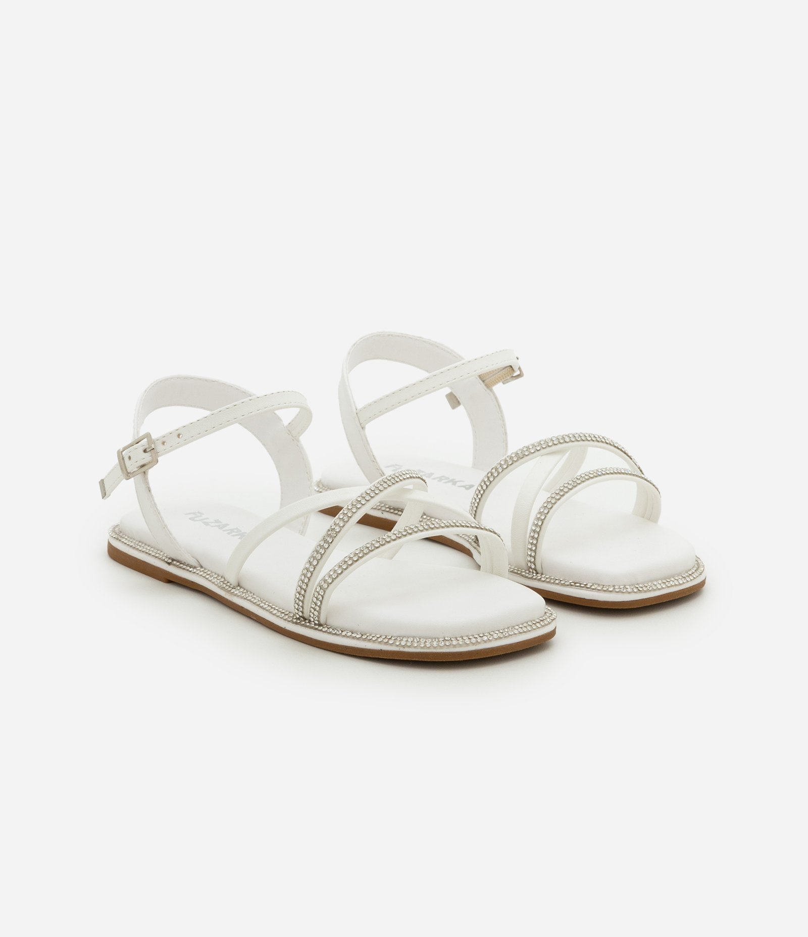 Sandália Infantil com Tiras e Brilhos - Tam 27 ao 33 Branco 1