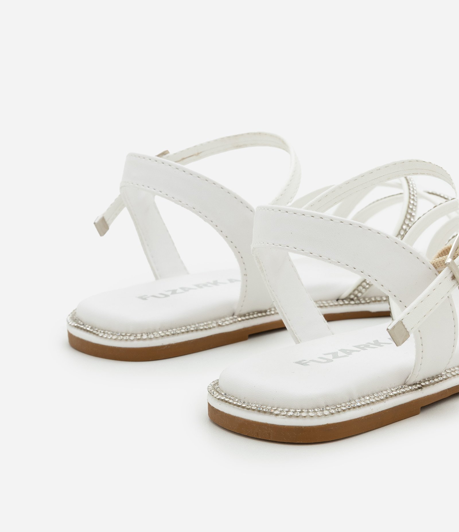 Sandália Infantil com Tiras e Brilhos - Tam 27 ao 33 Branco 2