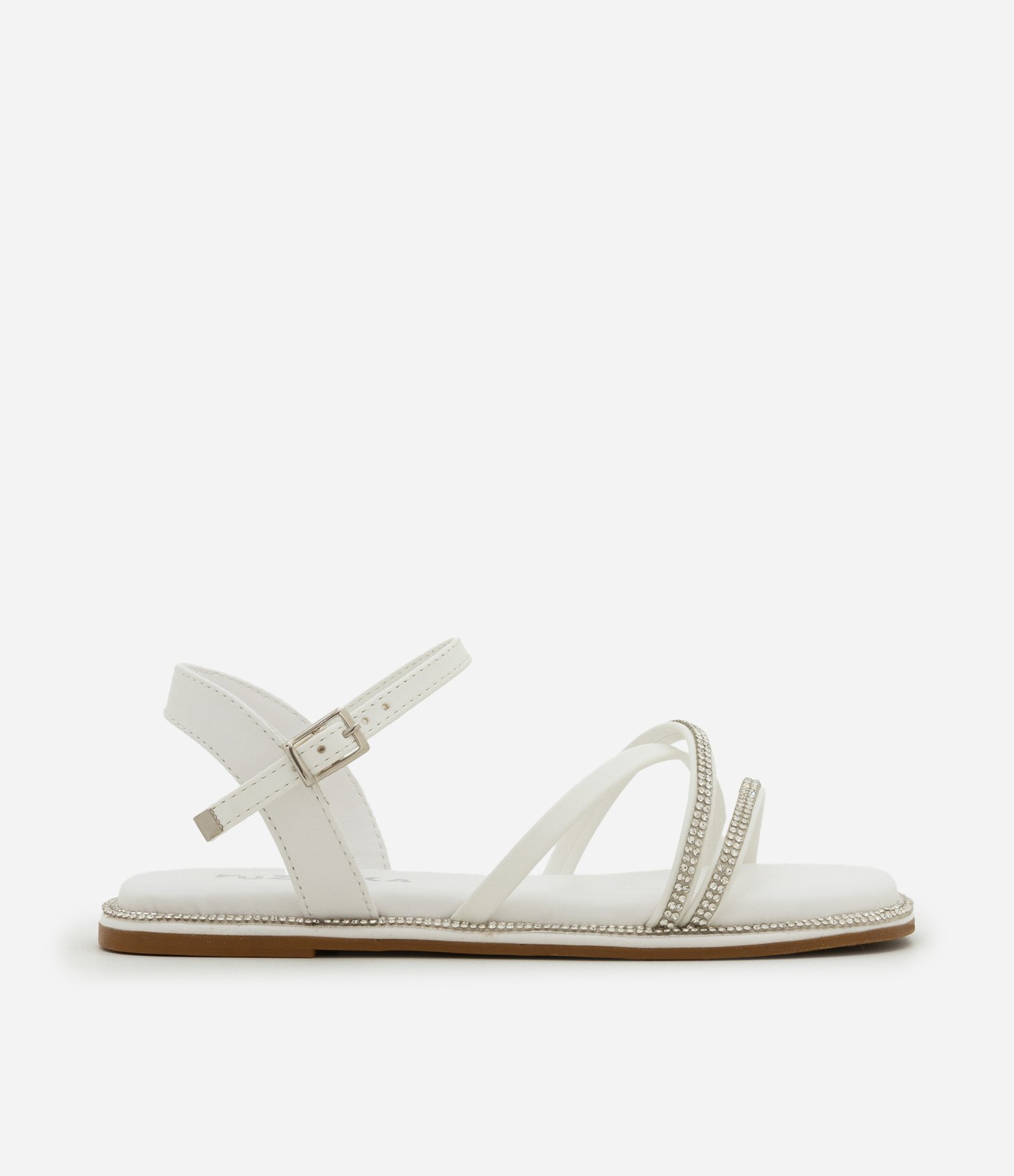 Sandália Infantil com Tiras e Brilhos - Tam 27 ao 33 Branco 6