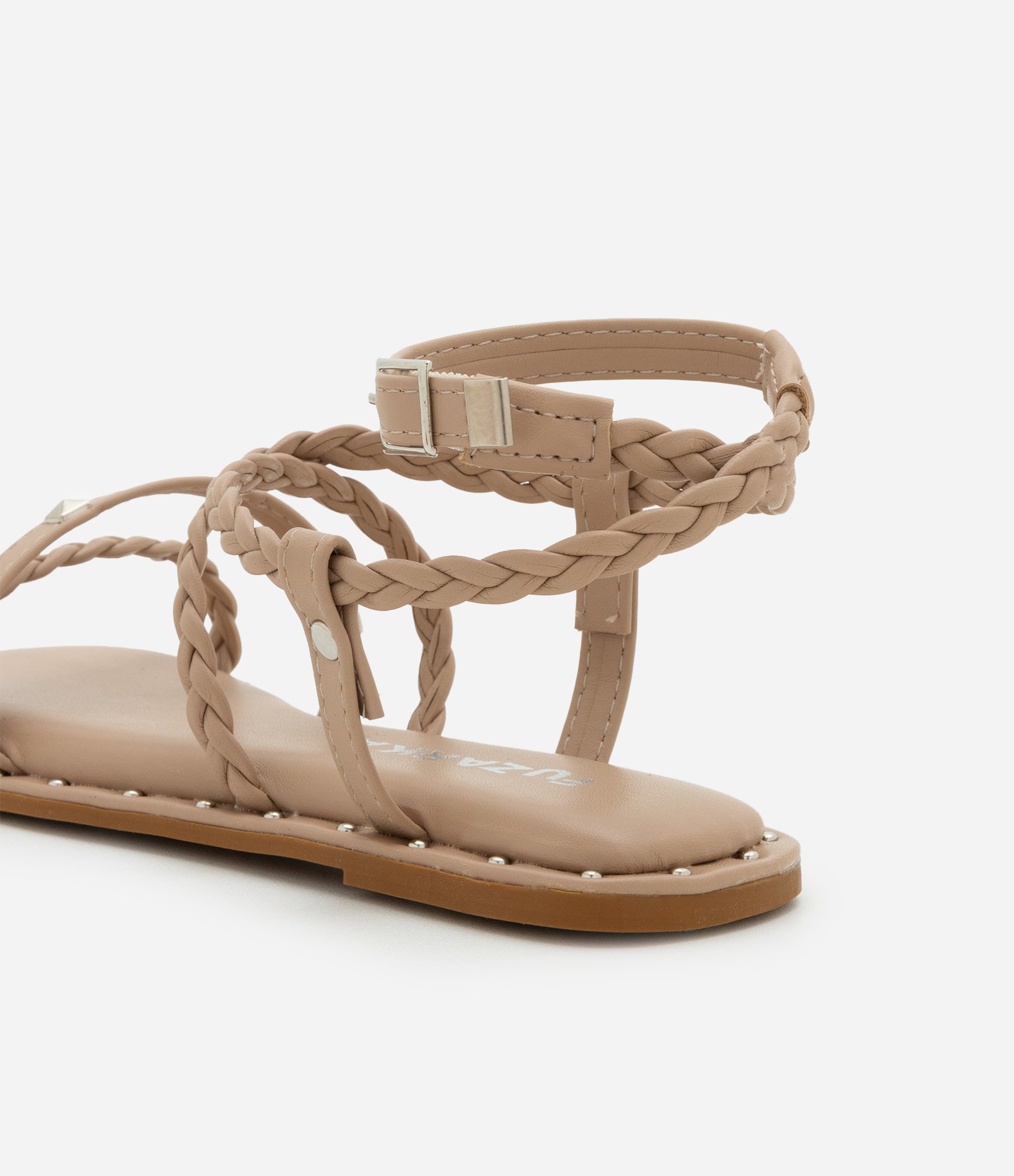 Sandália Rasteira Infantil com Tiras Trançadas - Tam 28 ao 34 Marrom 2