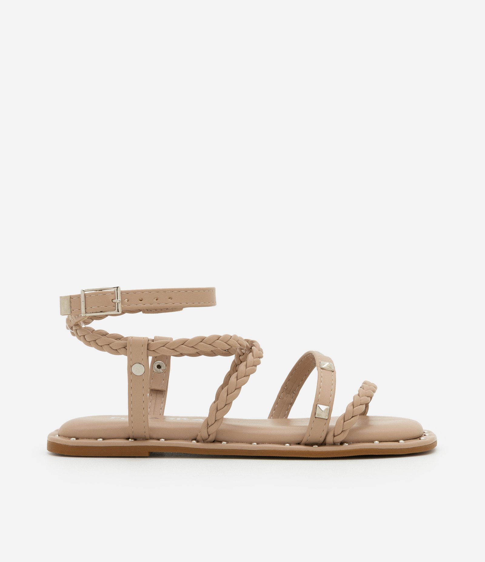 Sandália Rasteira Infantil com Tiras Trançadas - Tam 28 ao 34 Marrom 5