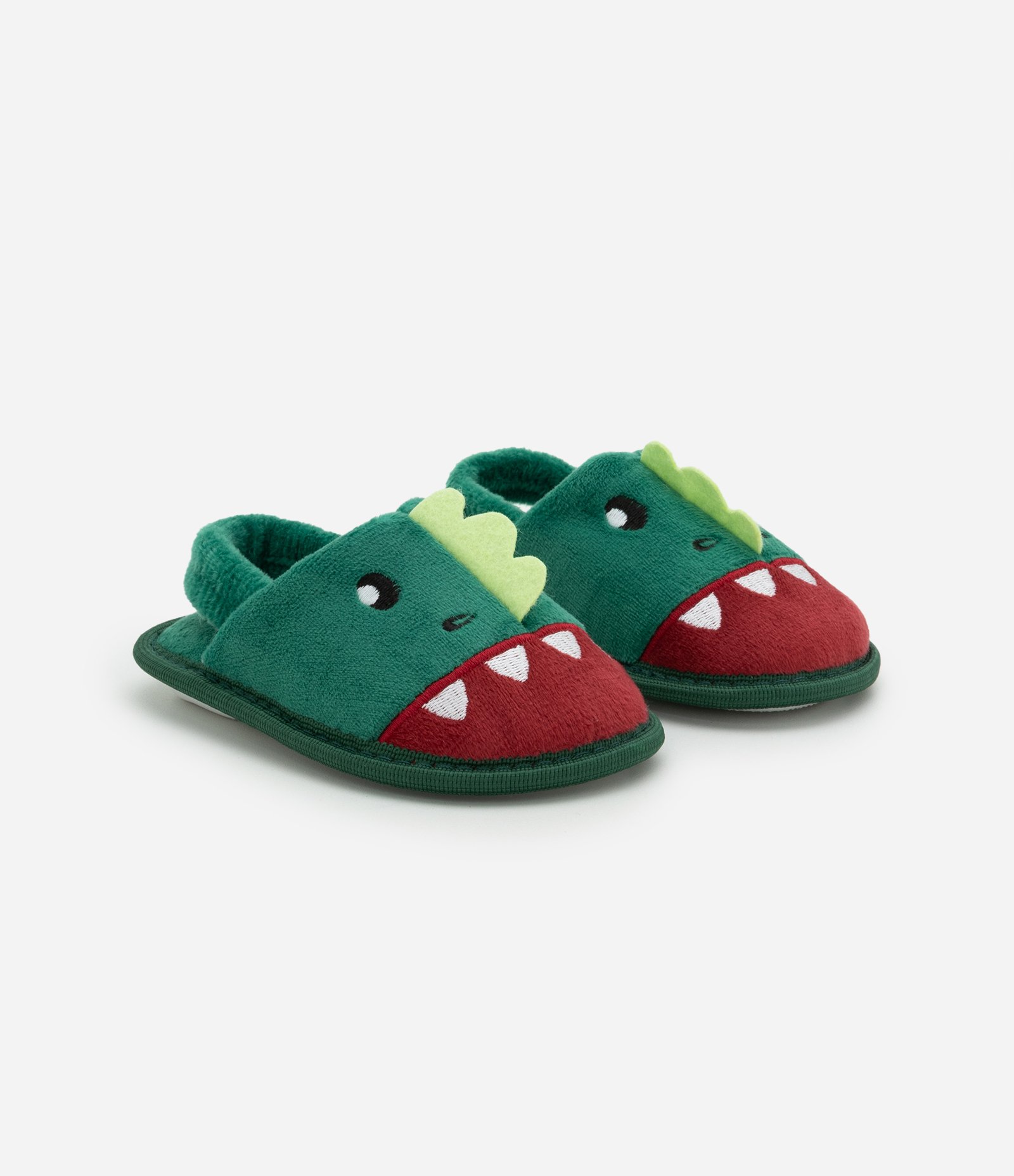 Pantufa Infantil Dinossauro com Elástico – Tam 21 a 28 Verde 1