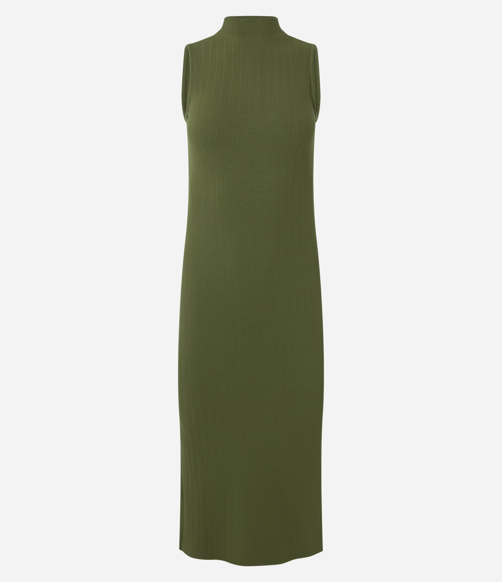 Vestido Midi Canelado em Ribana com Gola Altinha Verde 7