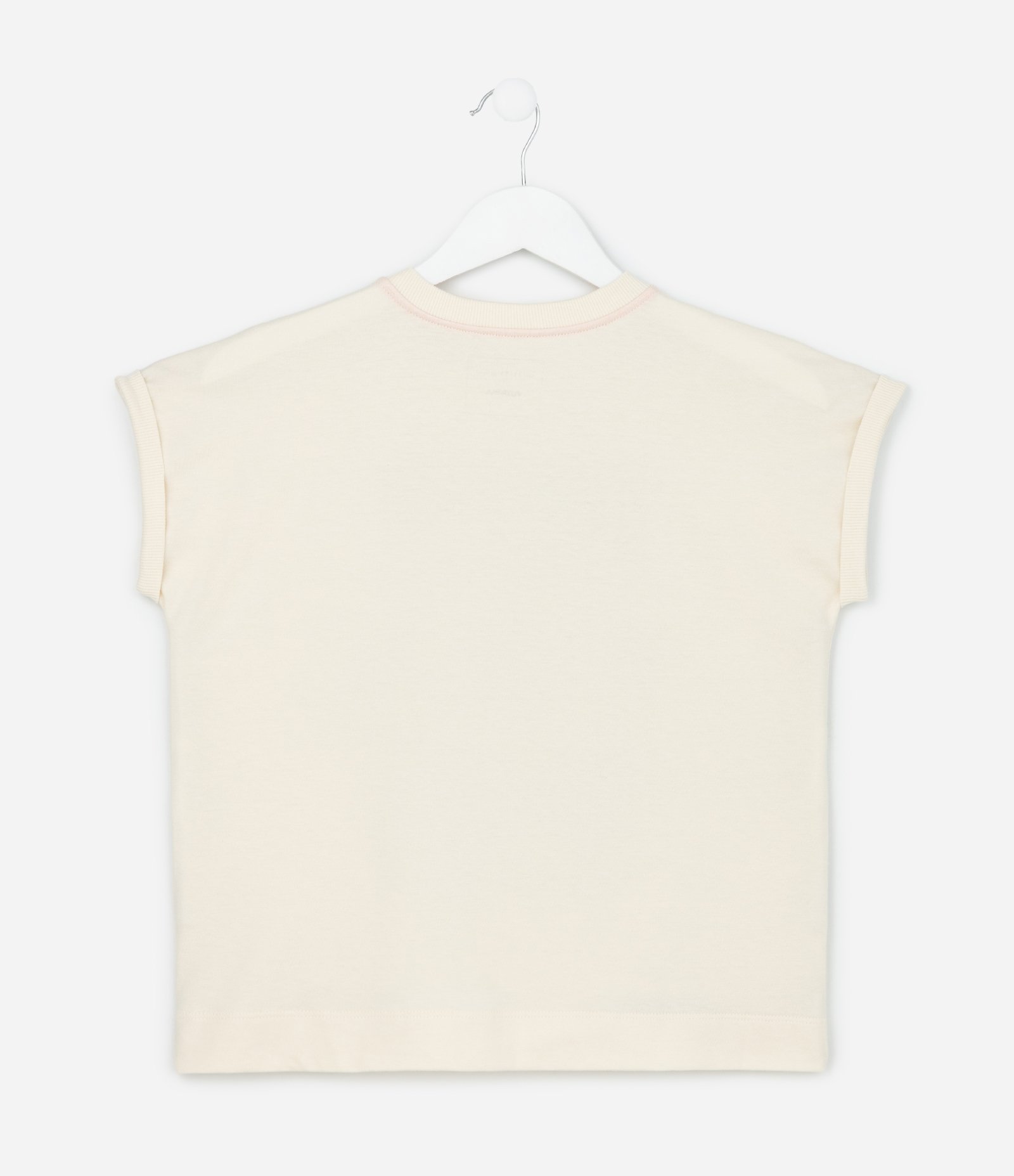 Camiseta Infantil Over com Estampa de Conchas - Tam 7 a 16 Anos Bege 2