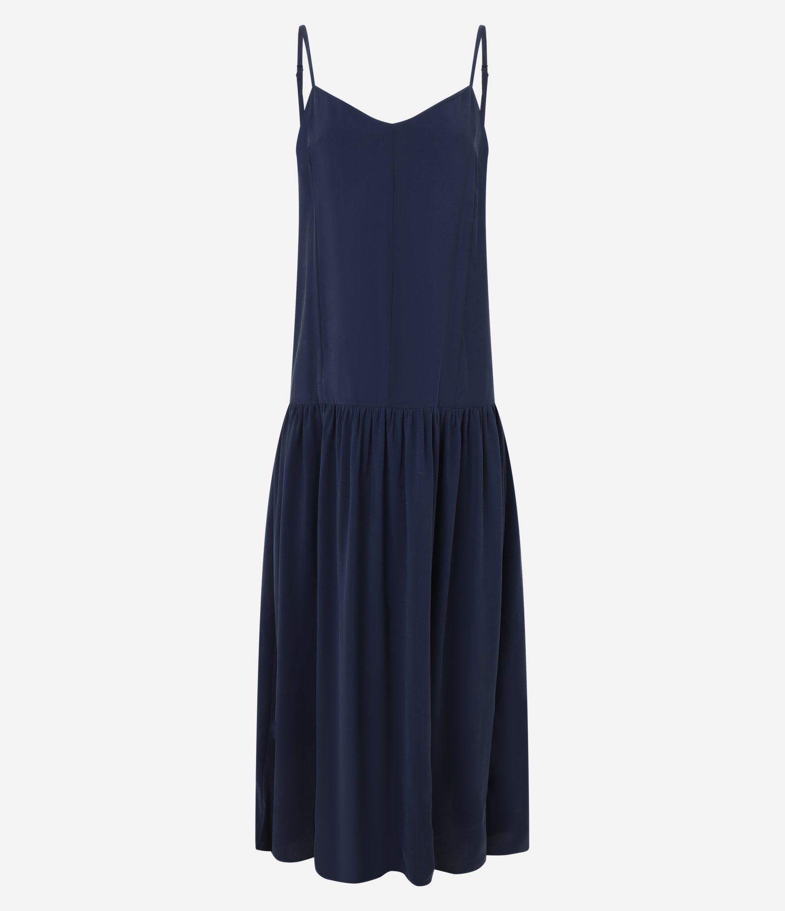 Vestido Midi em Viscose com Alças Finas e Decote em V Azul 5