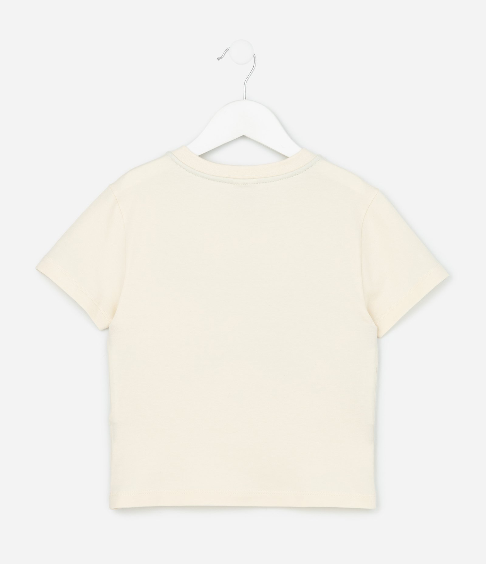 Camiseta Infantil Baby Tee com Estampa de Sorvete - Tam 5 A 14 Off White 2