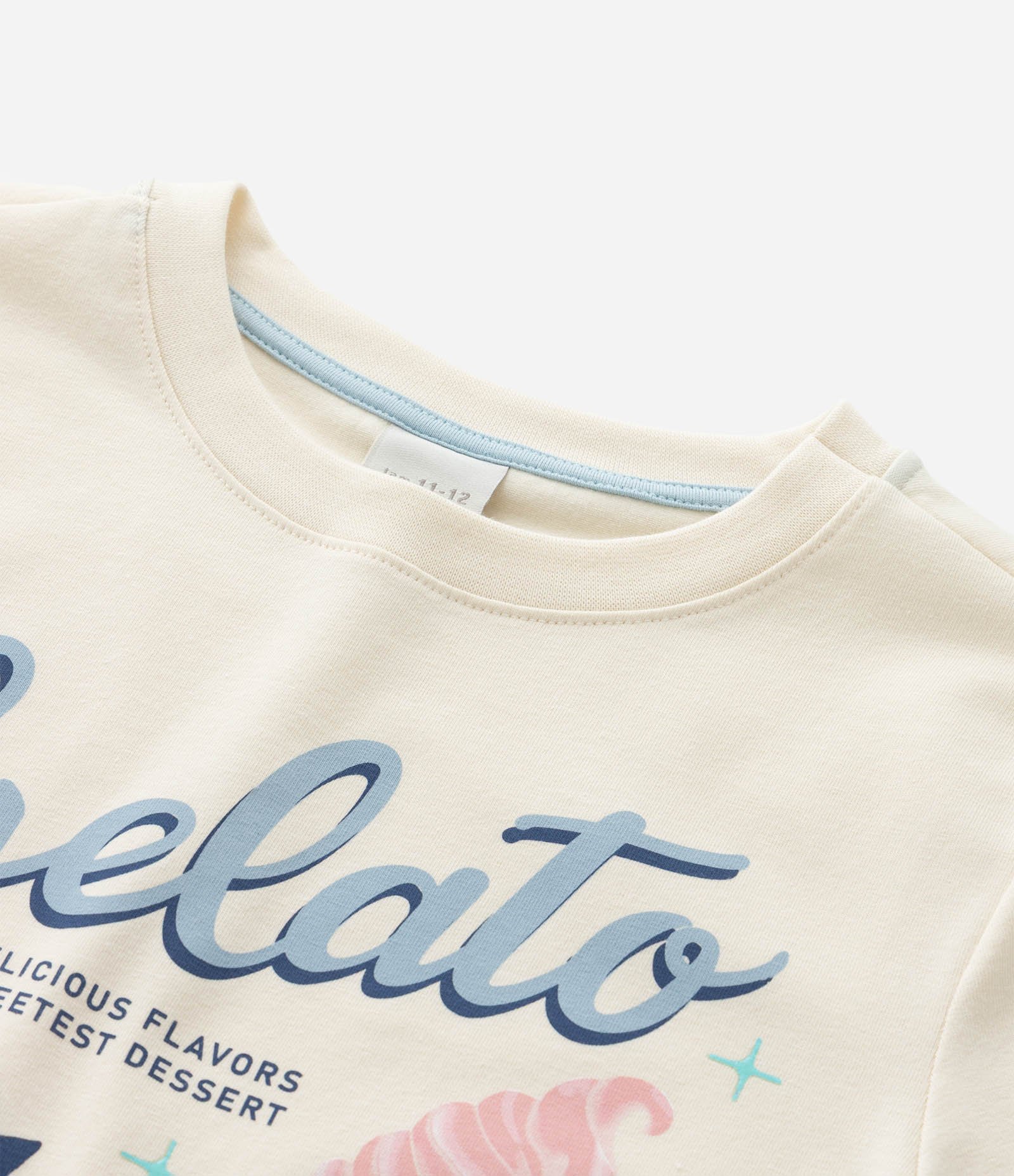 Camiseta Infantil Baby Tee com Estampa de Sorvete - Tam 5 A 14 Off White 4