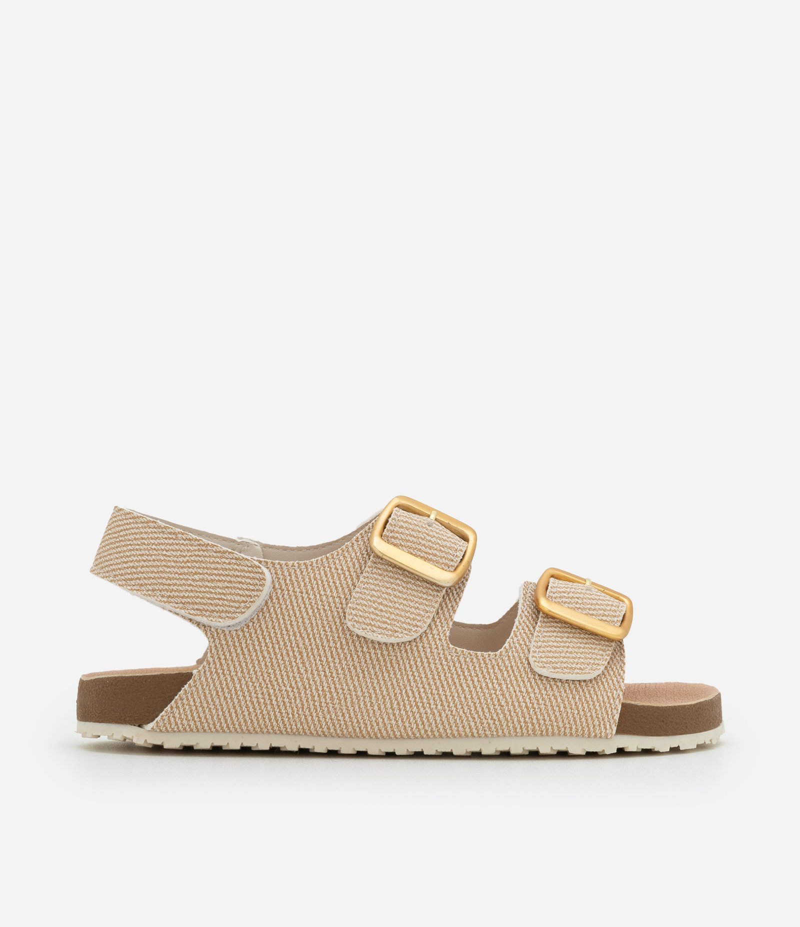 Sandália em PU Infantil com Fechamento por Velcro - Tam 28 ao 34 Bege 5