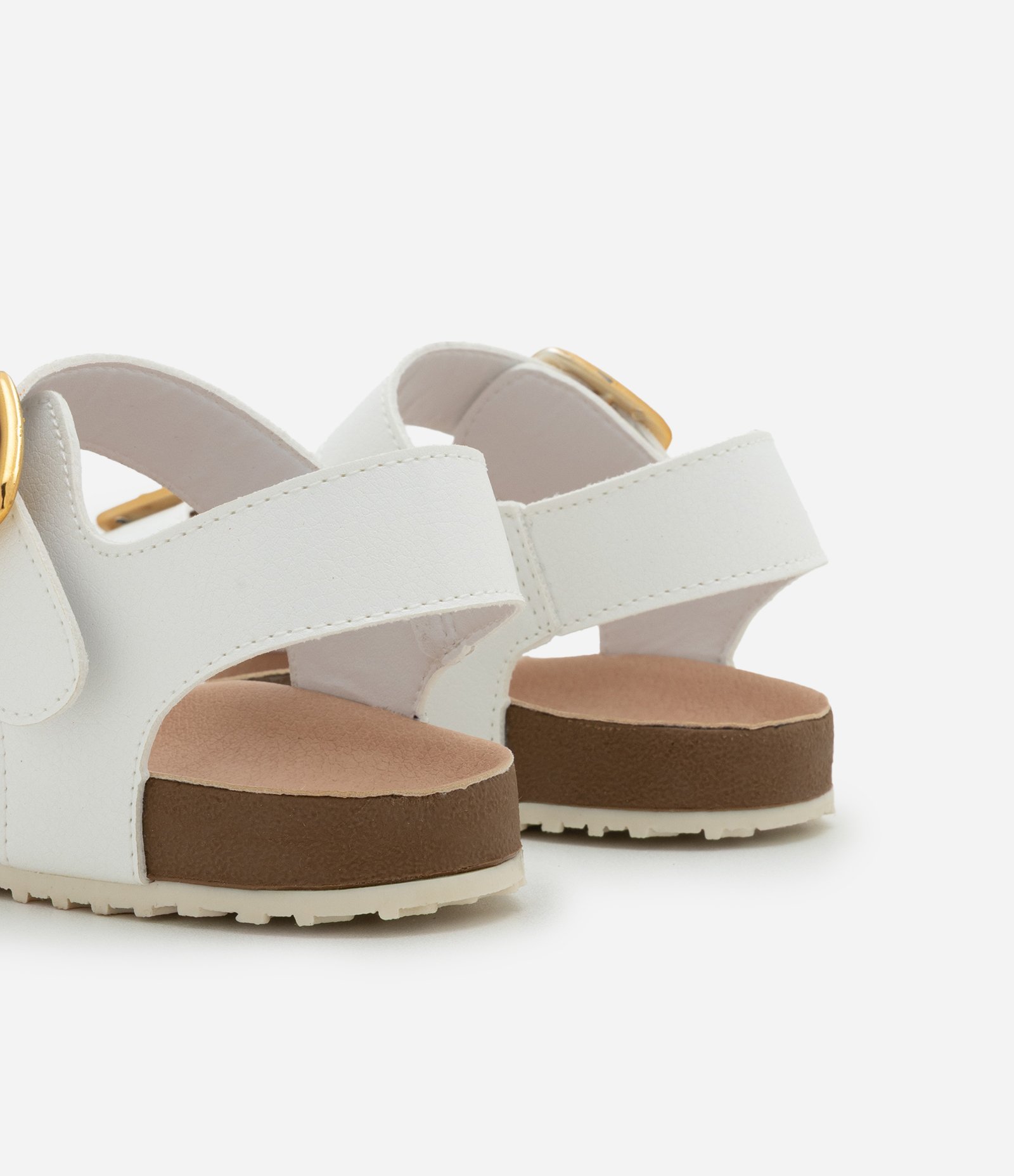 Sandália em PU Infantil com Fechamento por Fivelas - Tam 28 ao 34 Branco 2