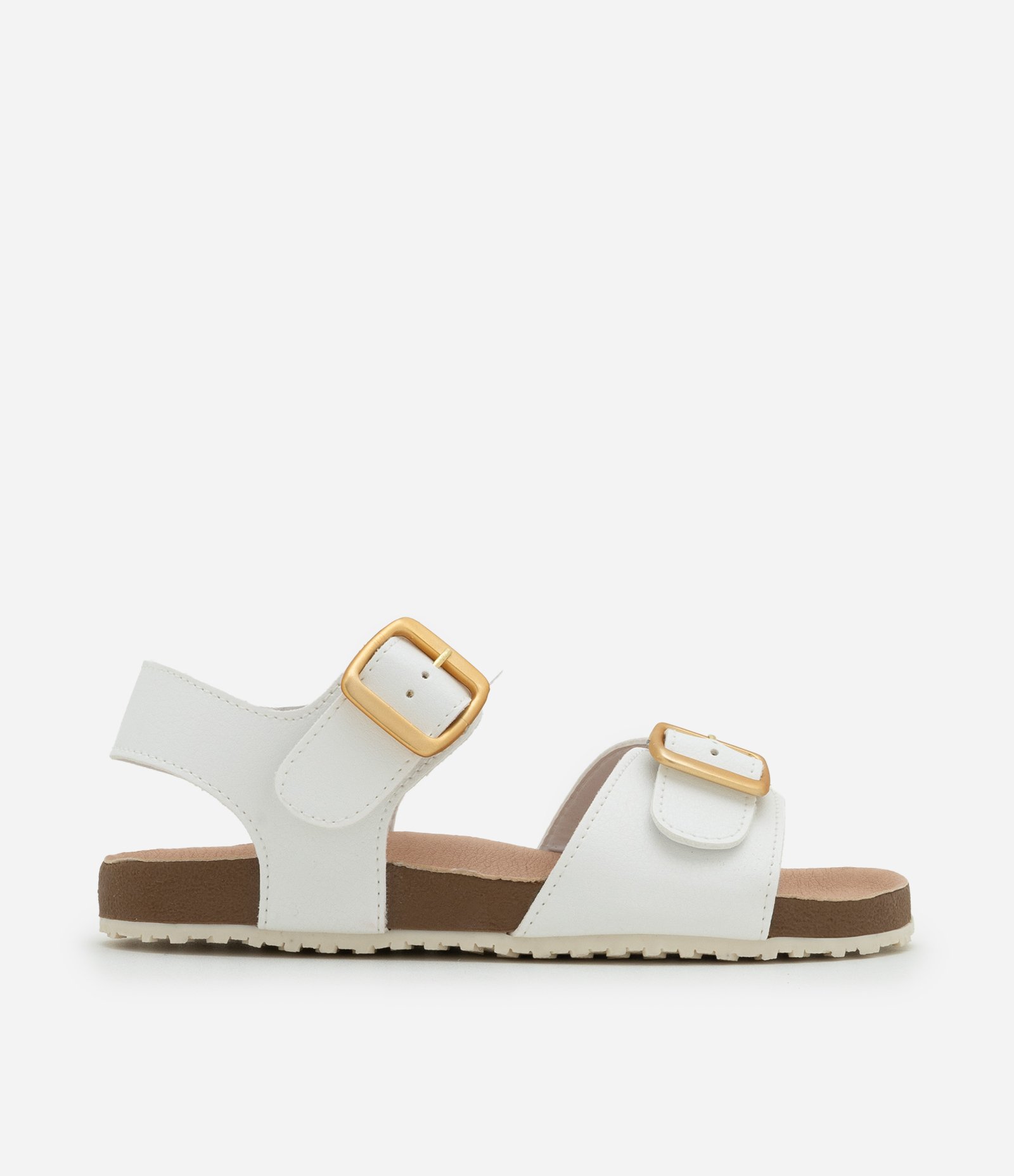 Sandália em PU Infantil com Fechamento por Fivelas - Tam 28 ao 34 Branco 4