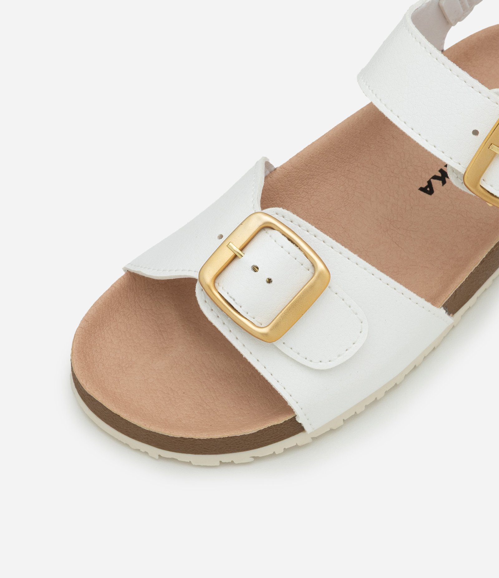 Sandália em PU Infantil com Fechamento por Fivelas - Tam 28 ao 34 Branco 5