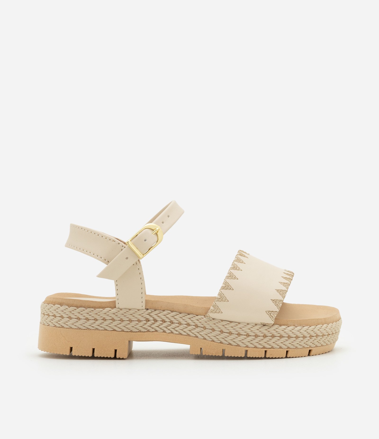 Sandália Infantil Platform com Detalhe de Crochê e Trançado - Tam 25 a 32 Bege 5