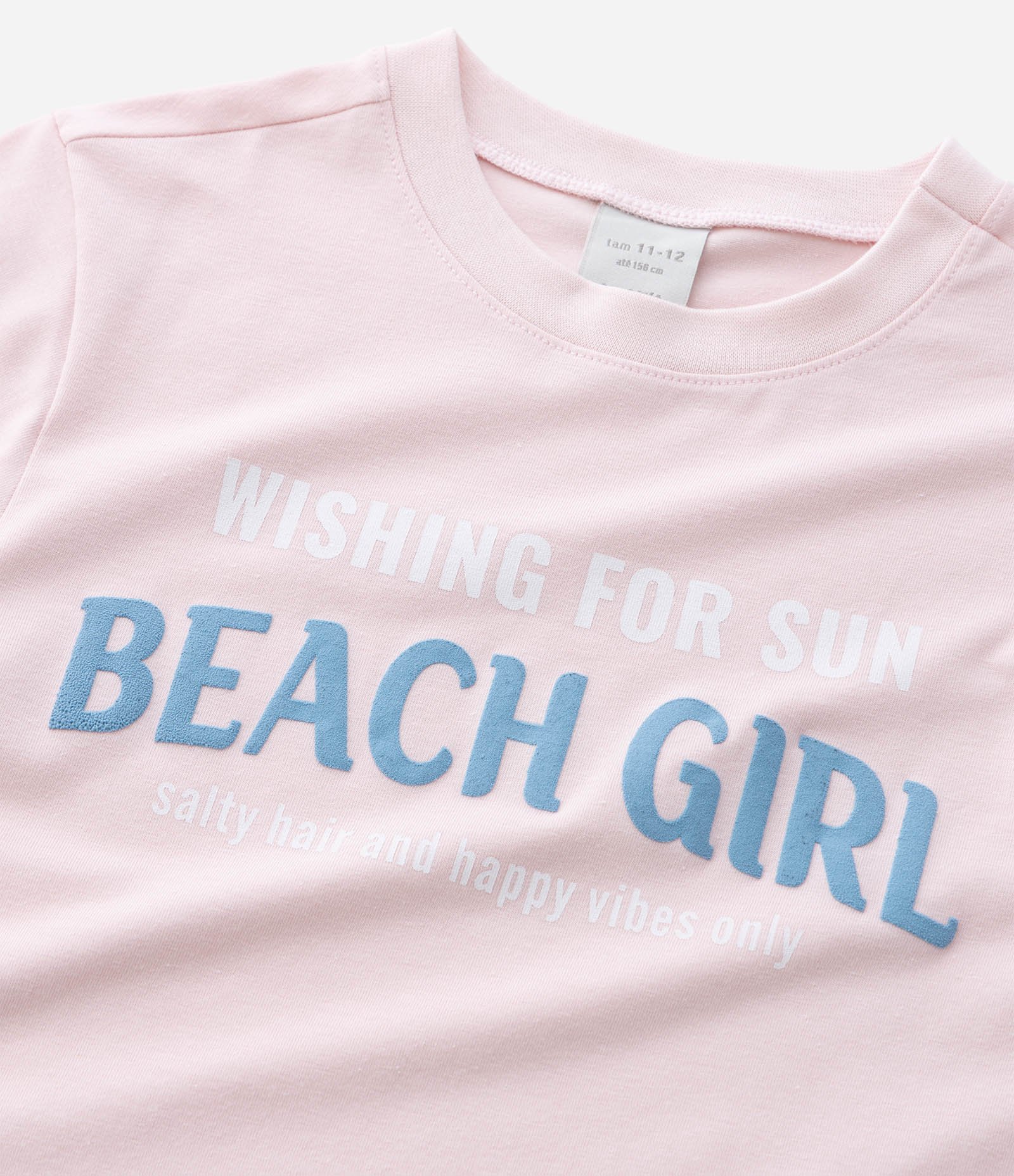 Camiseta Infantil Babt Tee com Estampa Lettering Beach Girl - Tam 5 a 15 Anos Rosa 4
