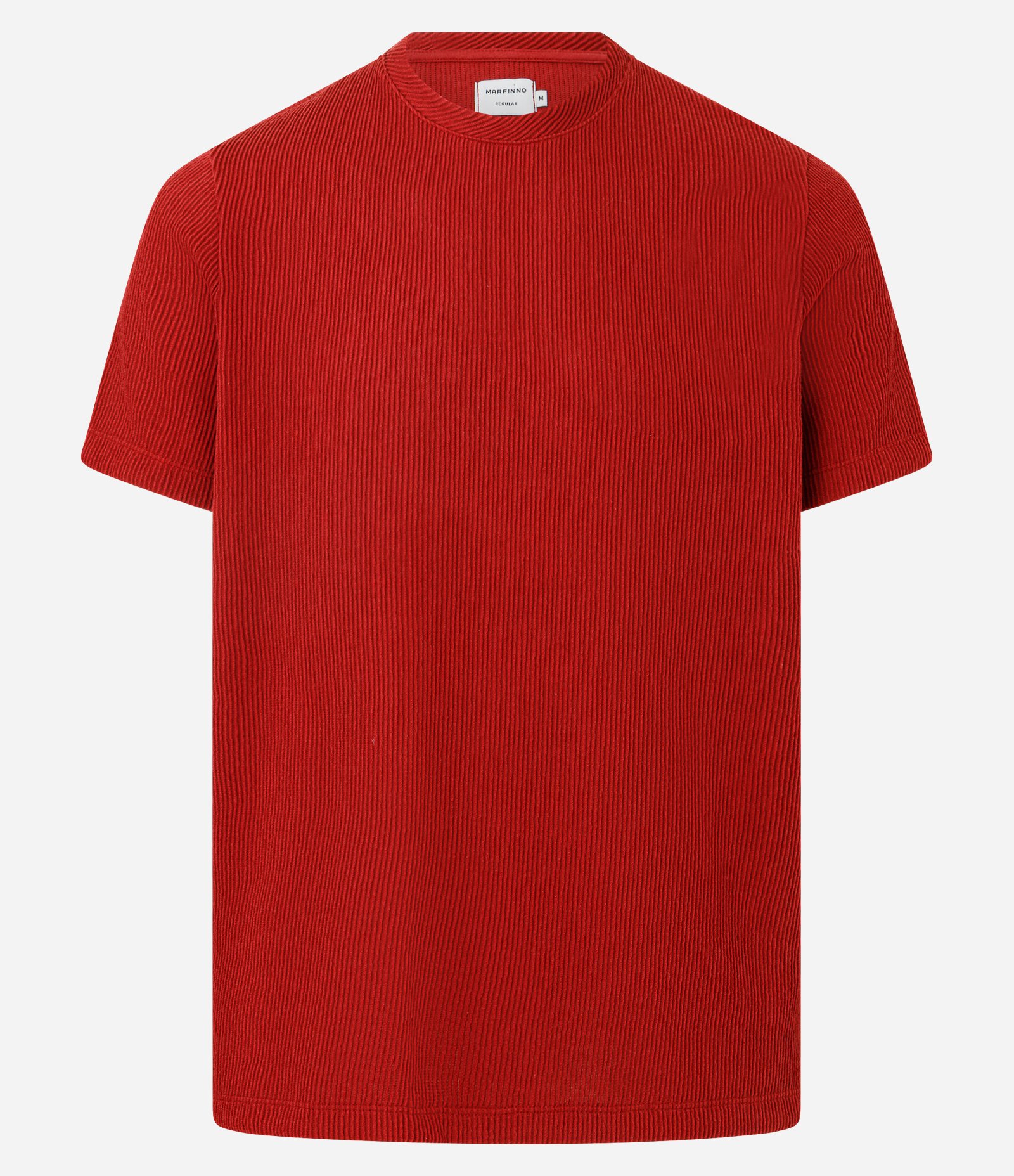 Camiseta Regular em Algodão Texturizado Vermelho 5