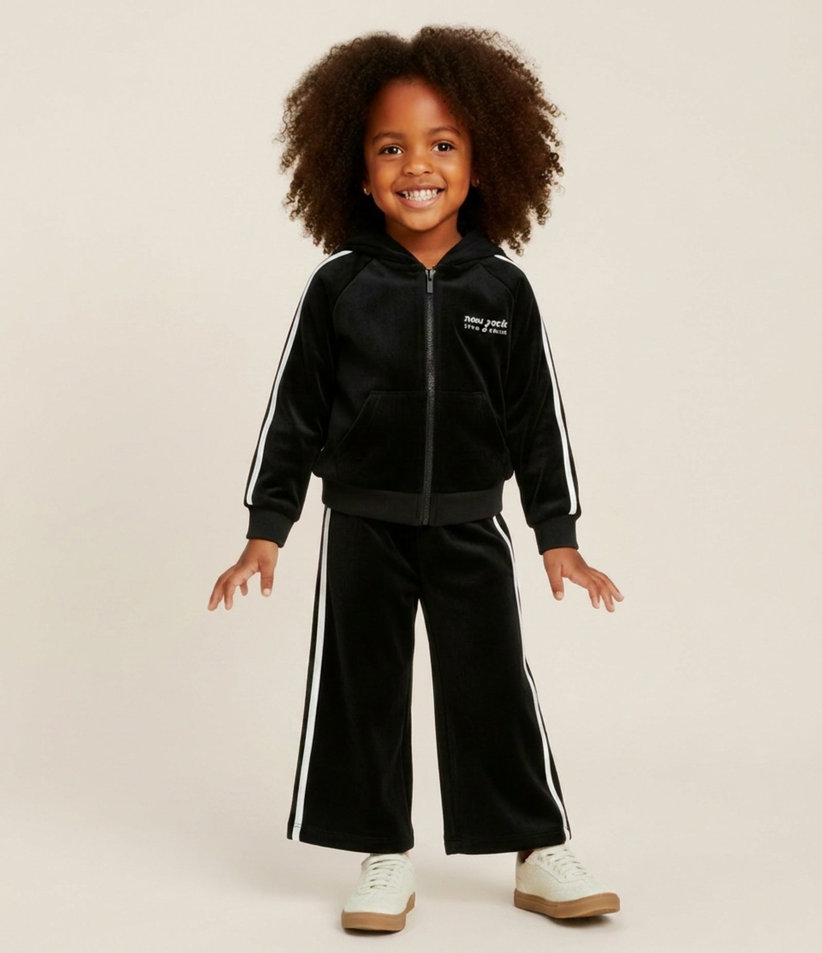 Conjunto Infantil Em Plush Com Lettering - Tam 1 A 6 Anos Preto 1