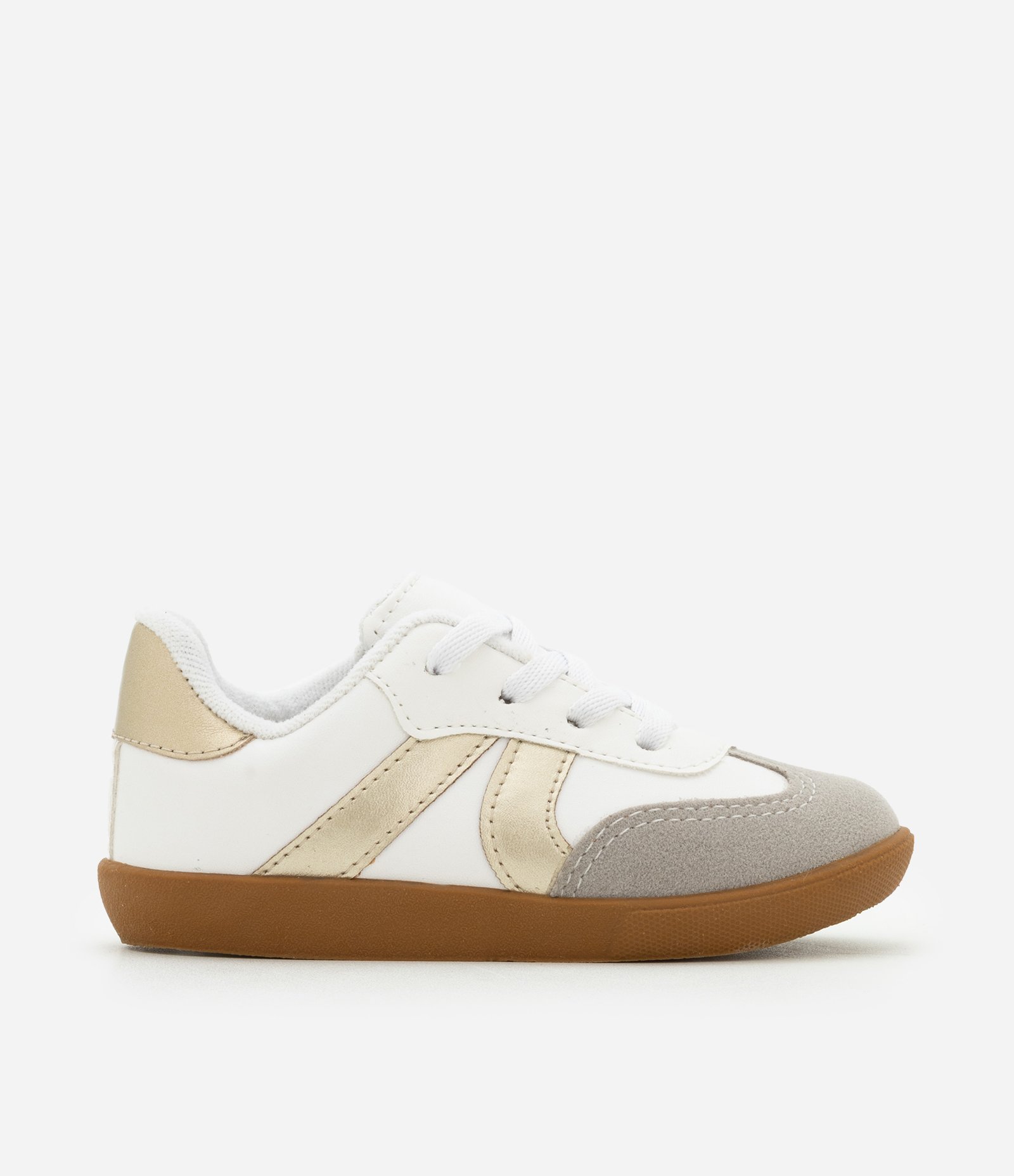 Tênis Casual Infantil em PU com Recortes - Tam 20 ao 24 Branco 5