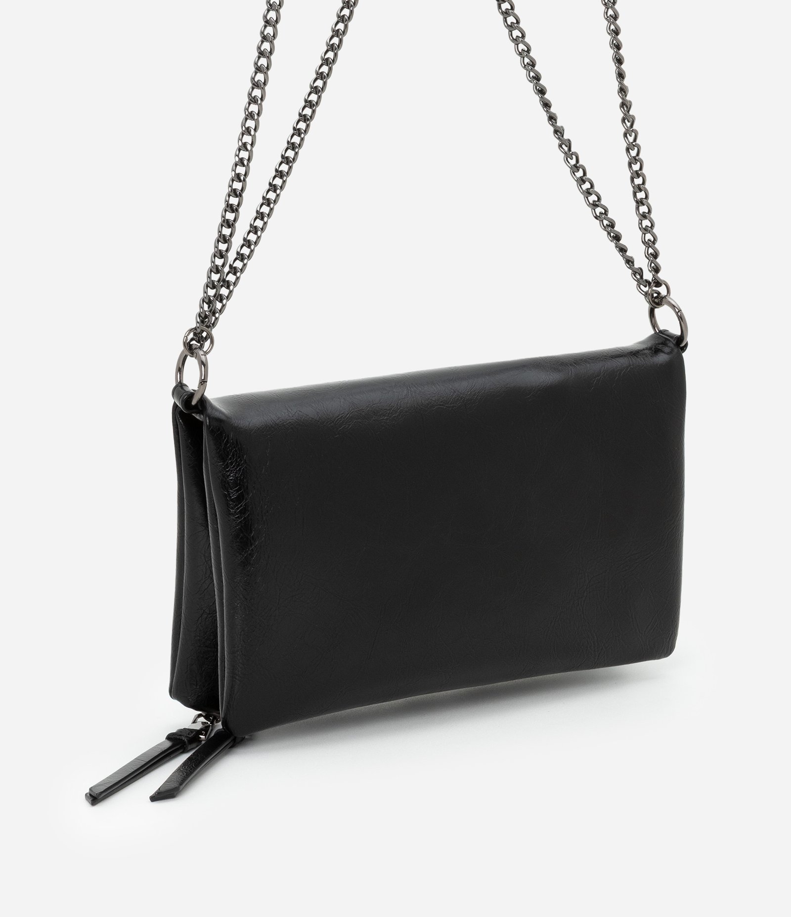 Bolsa Transversal Média com Alça de Correntes Preto 1