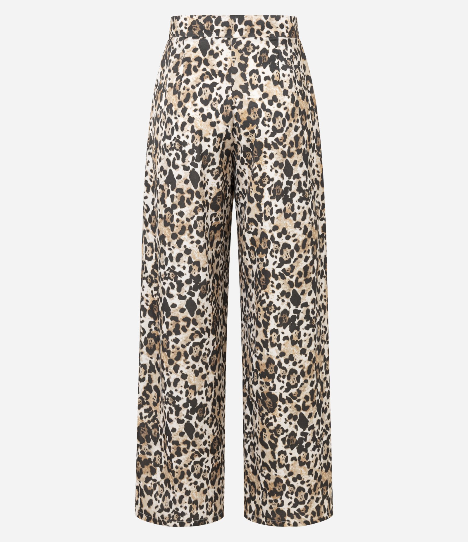 Calça Acetinada em Animal Print com Pregas Marrom 6