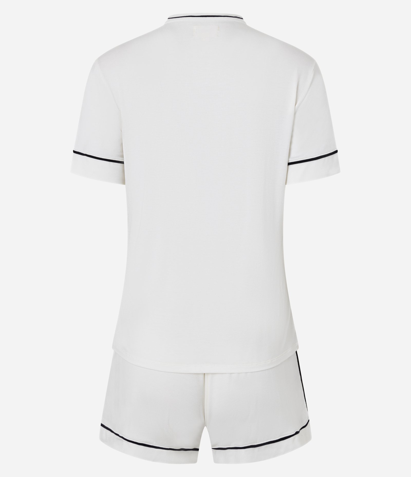 Pijama Short Doll em Viscose com Viés Contrastante Branco 4