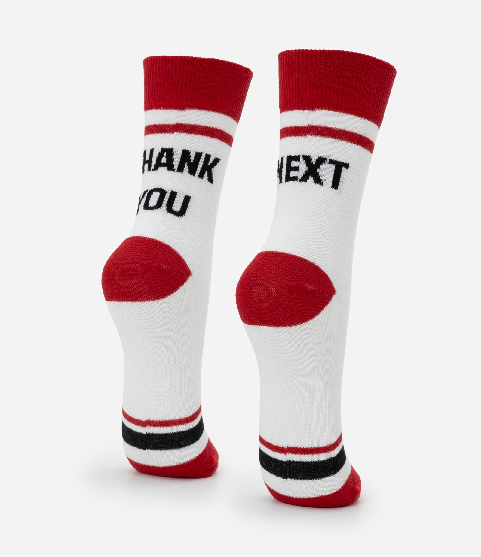 Meia Cano Médio em Algodão com Estampa Thank you next Branco 3
