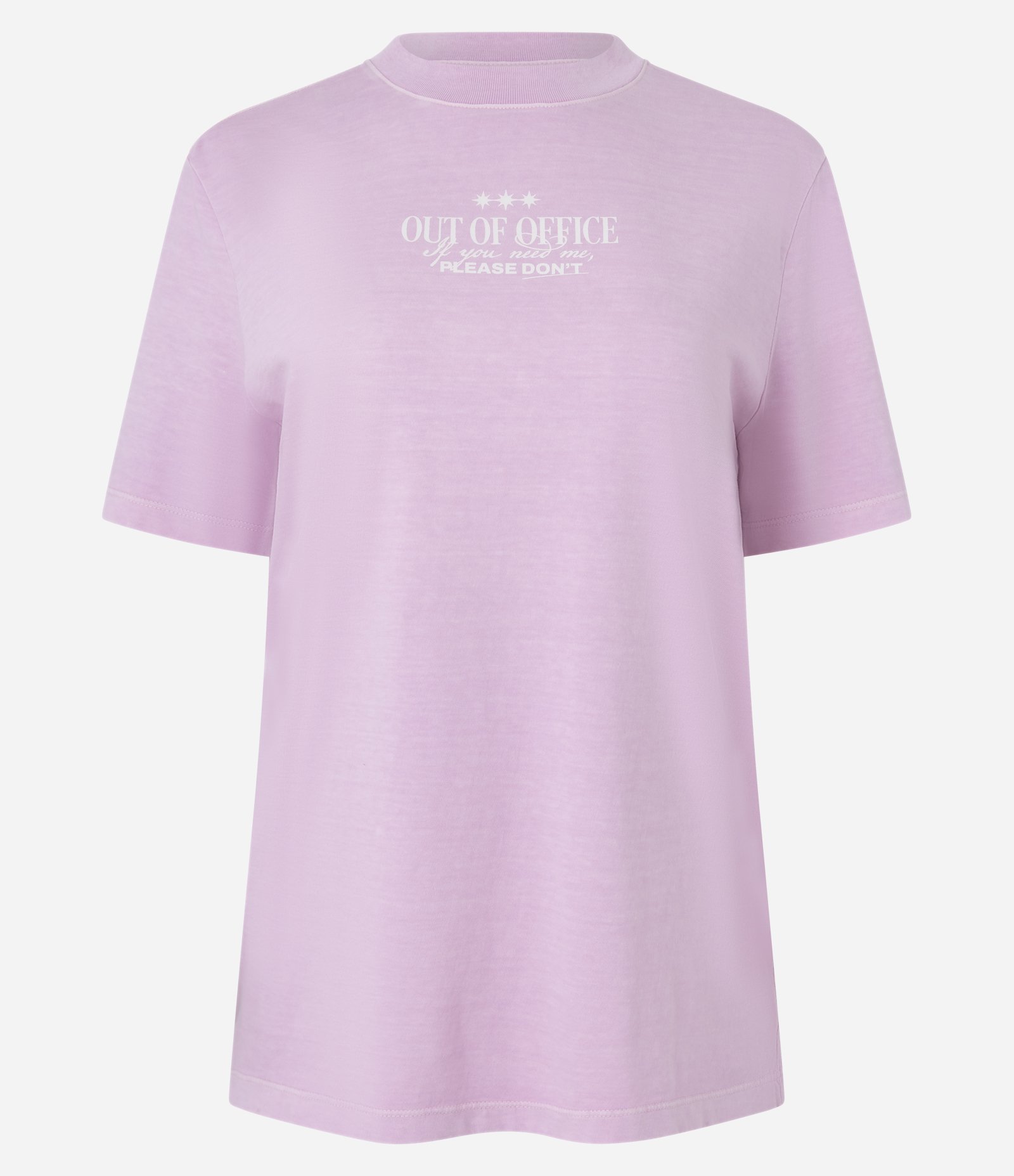 Camiseta em Algodão Estonado com Estampa Out of Office Rosa 5