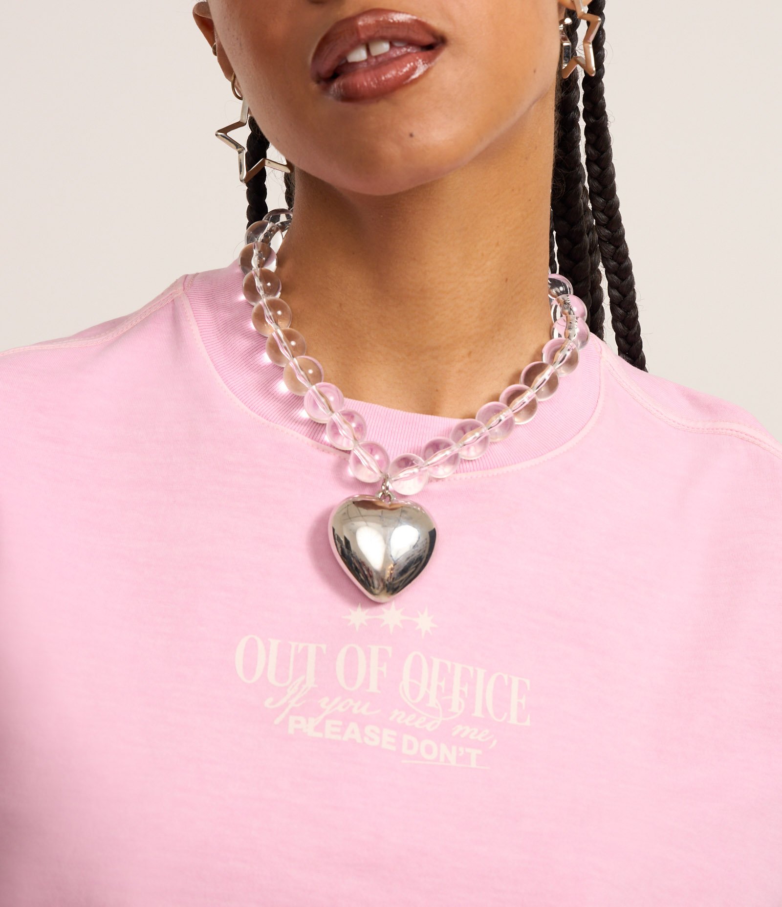 Camiseta em Algodão Estonado com Estampa Out of Office Rosa 3