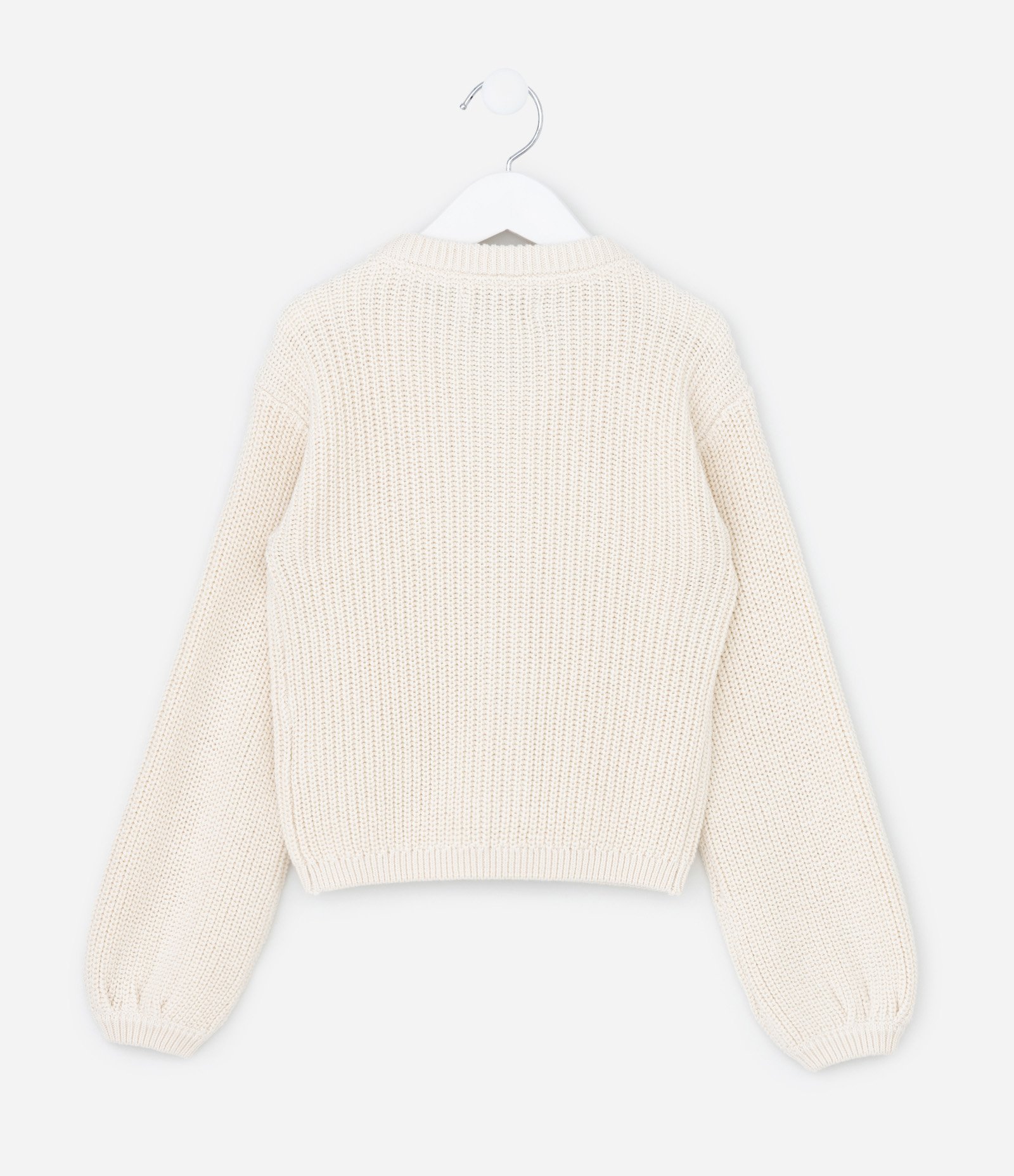 Cardigan Infantil em Tricô com Laços em Strass – Tam 1 a 5/6 Anos Off White 3