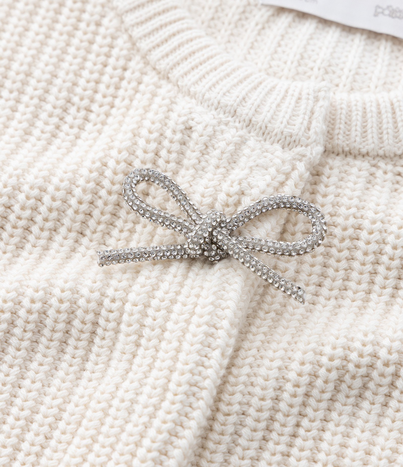 Cardigan Infantil em Tricô com Laços em Strass – Tam 1 a 5/6 Anos Off White 7