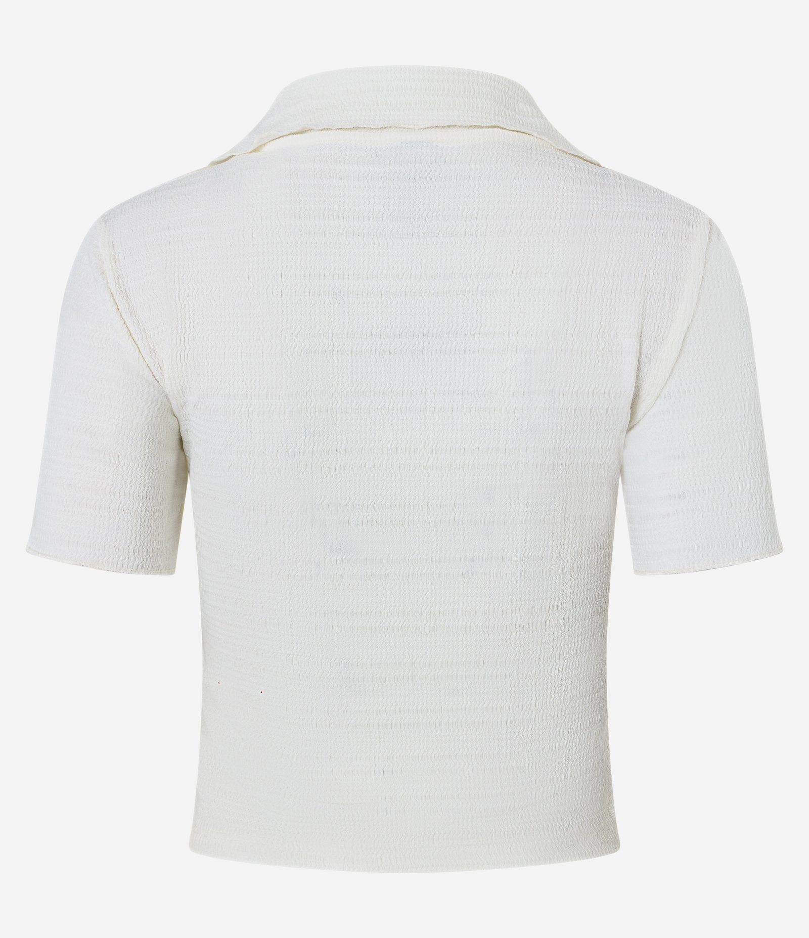 Blusa Polo com Textura e Abotoamento Frontal Bege 7