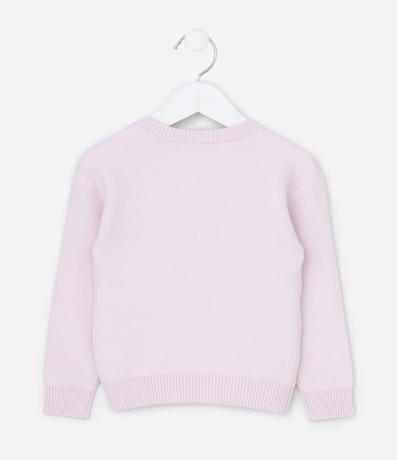 Suéter Infantil em Efeito Tricô com Corações Aplicados – Tam 1 a 5/6 Anos Lilás 2