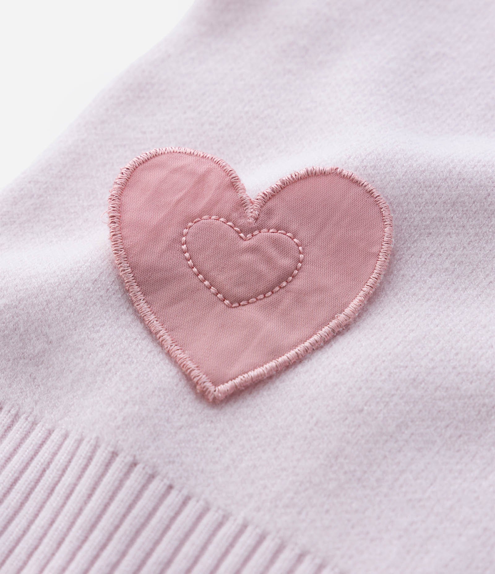 Suéter Infantil em Efeito Tricô com Corações Aplicados – Tam 1 a 5/6 Anos Lilás 4