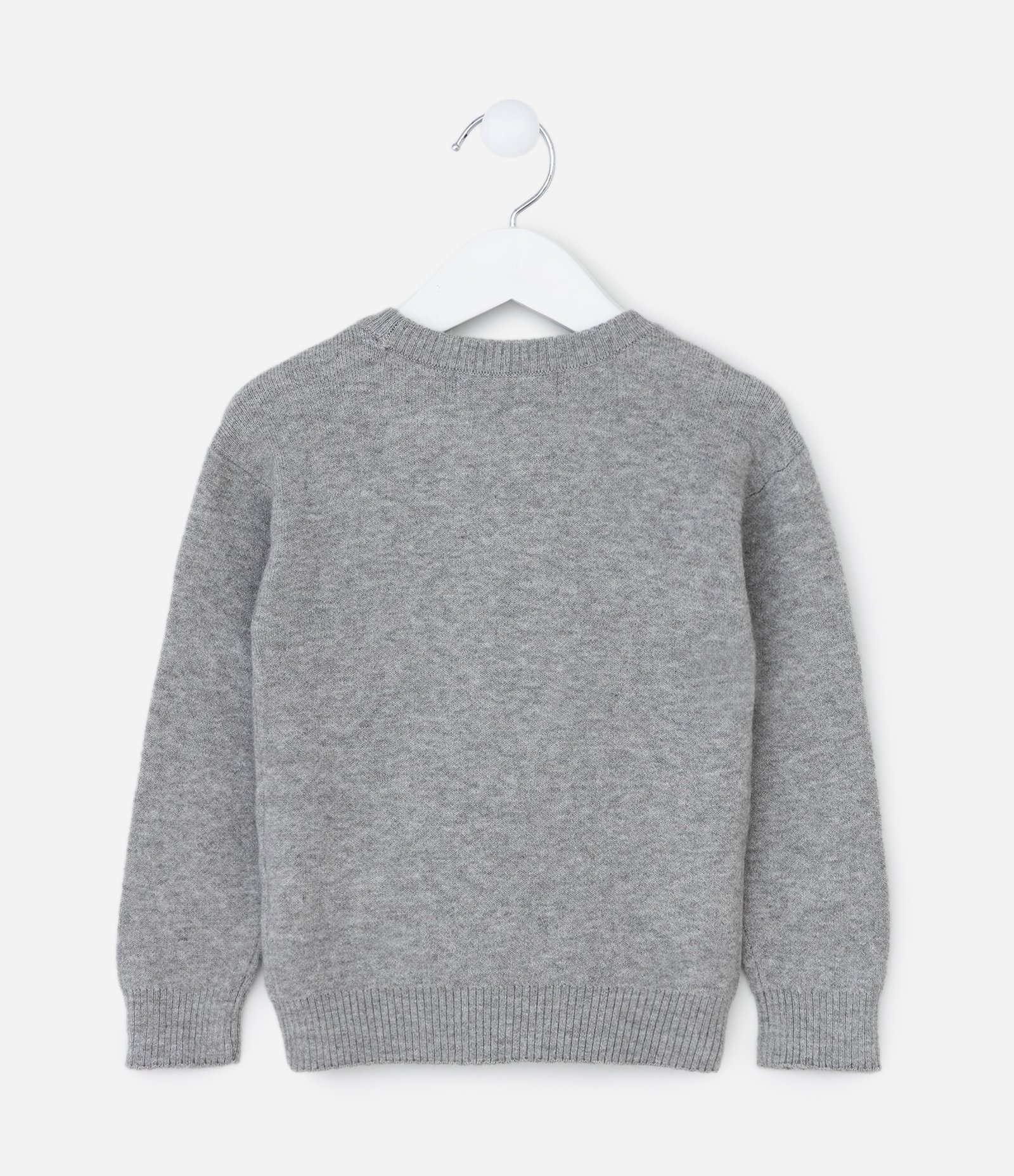 Suéter Infantil com Laços Aplicados – Tam 1 a 5/6 Cinza 2