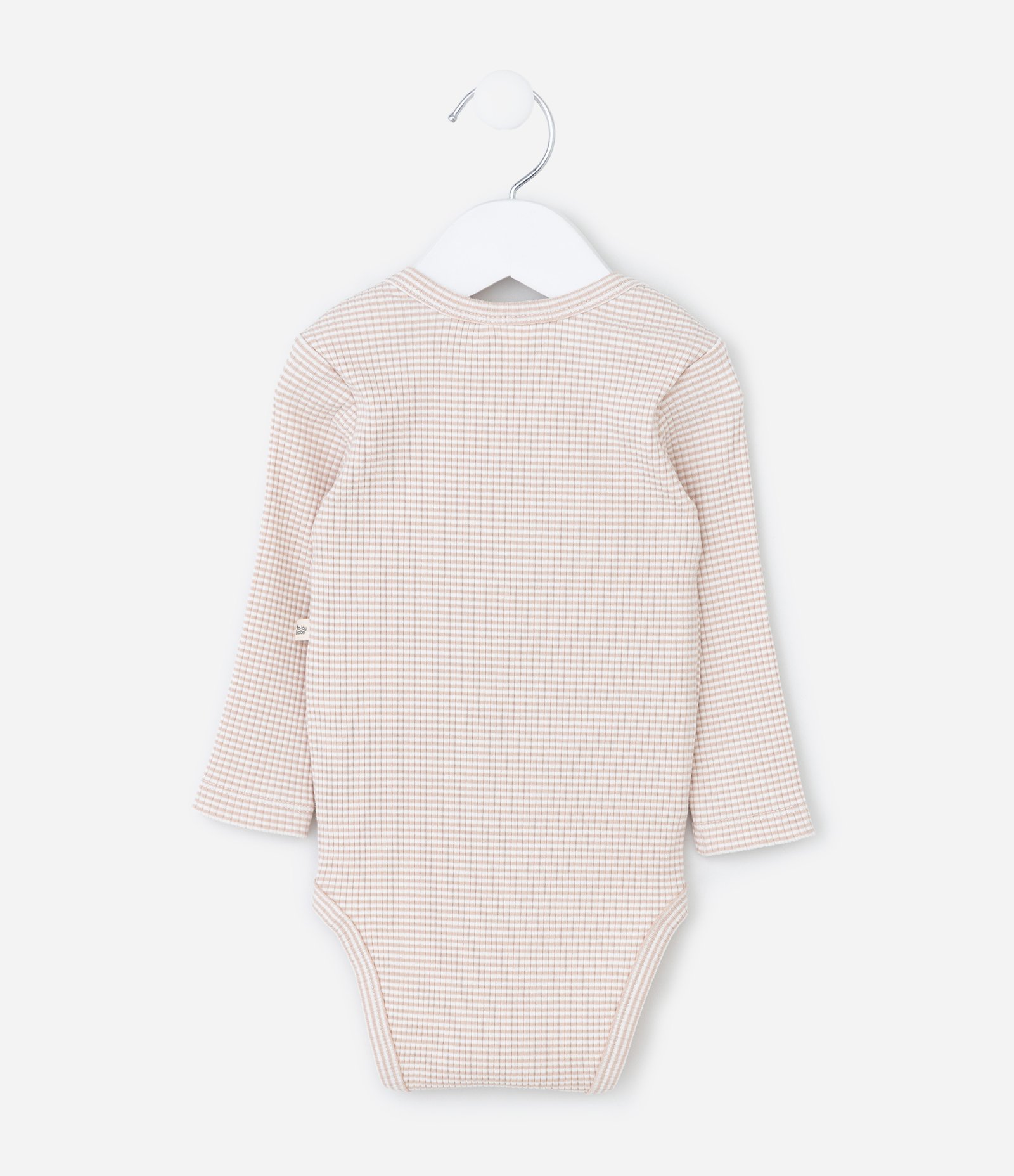 Body Infantil Canelado com Gola Americana – Tam RN a 18 Meses Bege Claro 3