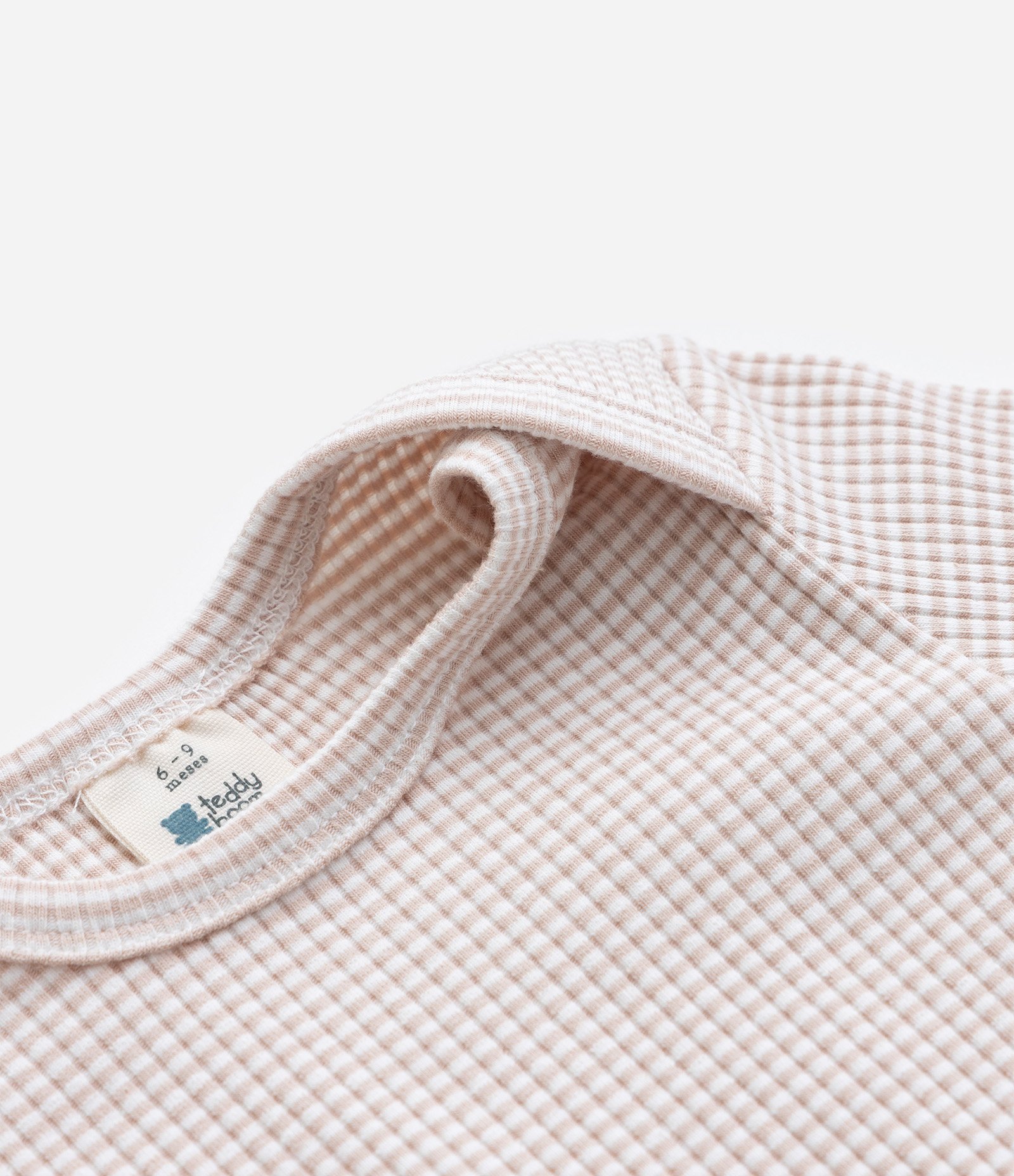 Body Infantil Canelado com Gola Americana – Tam RN a 18 Meses Bege Claro 7