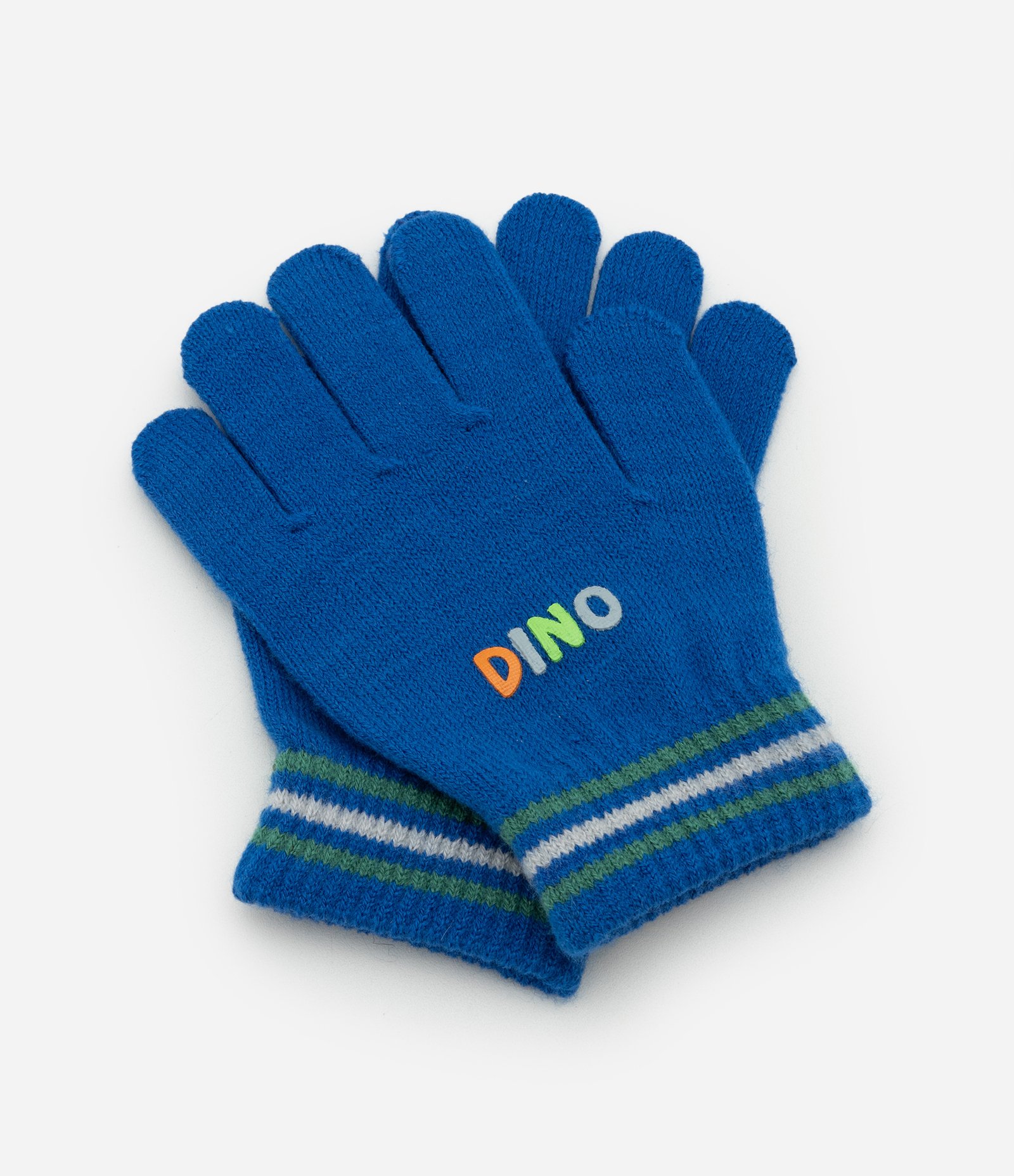 Luva Infantil em Efeito Tricô com Detalhe Dino – Tam 3 a 8 Azul 3