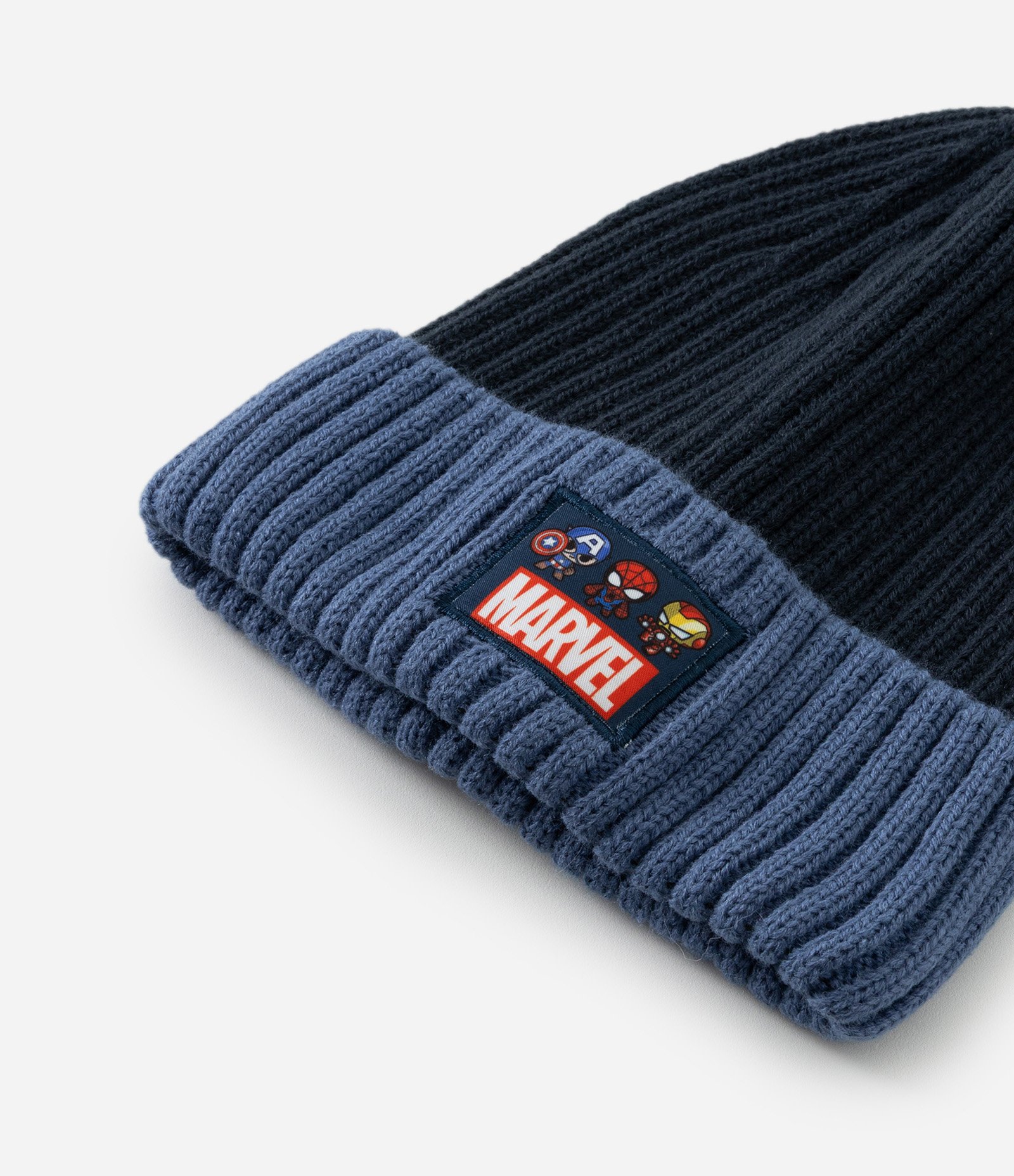 Gorro Infantil em Efeito Tricô com Patch Marvel Mini Heróis – Tam U Azul Marinho 2