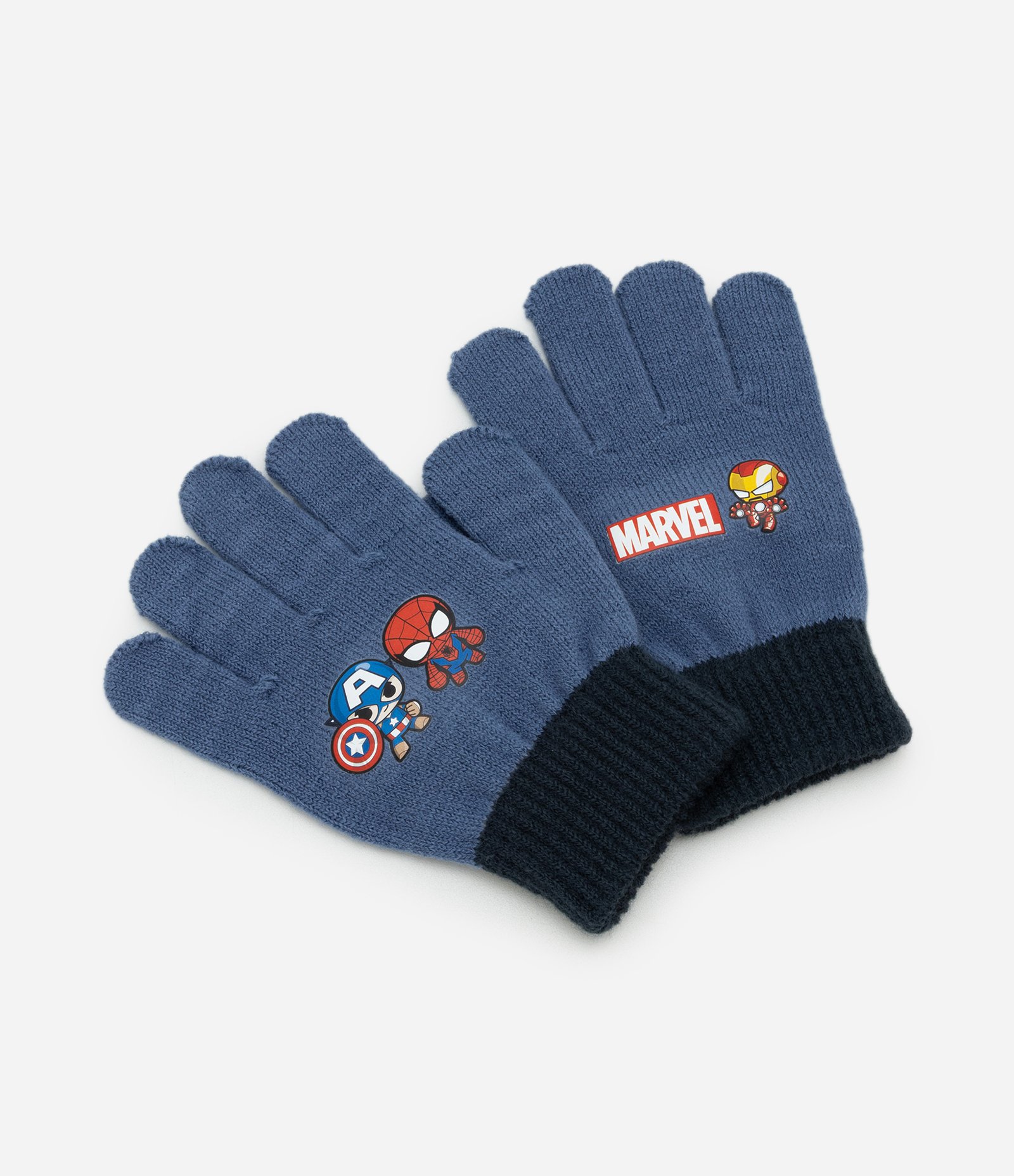 Luva Infantil em Efeito Tricô com Estampa Marvel Mini Heróis – Tam 3 a 12 Azul Oceano 4