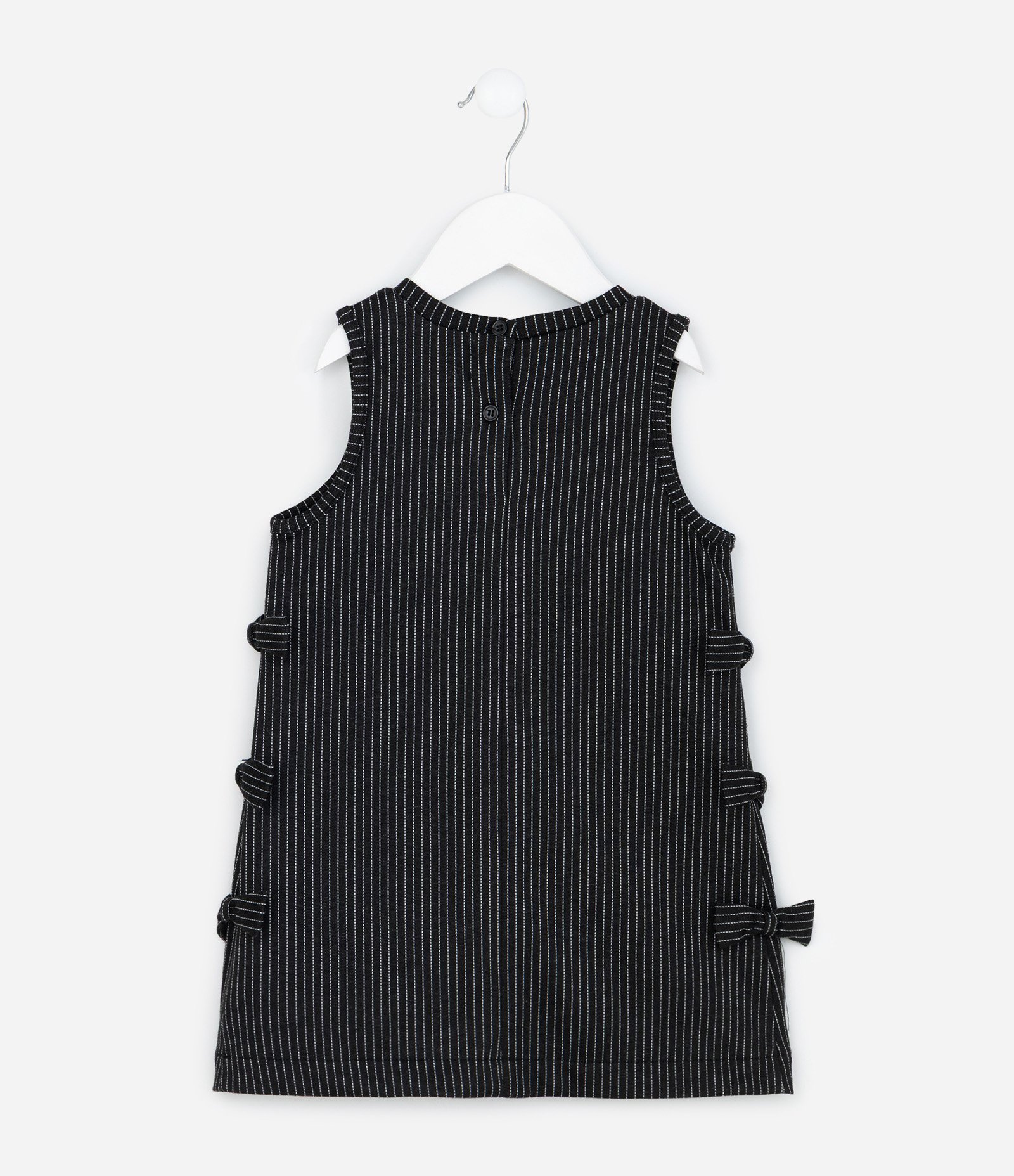 Vestido Infantil em Jacquard com Laços Laterais – Tam 1 a 6 Anos Preto 2