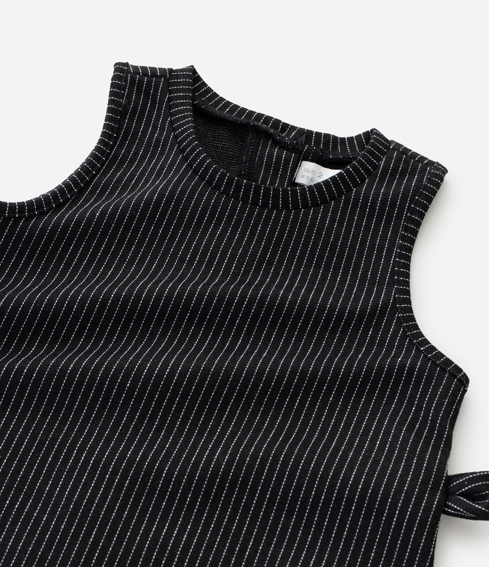 Vestido Infantil em Jacquard com Laços Laterais – Tam 1 a 6 Anos Preto 5