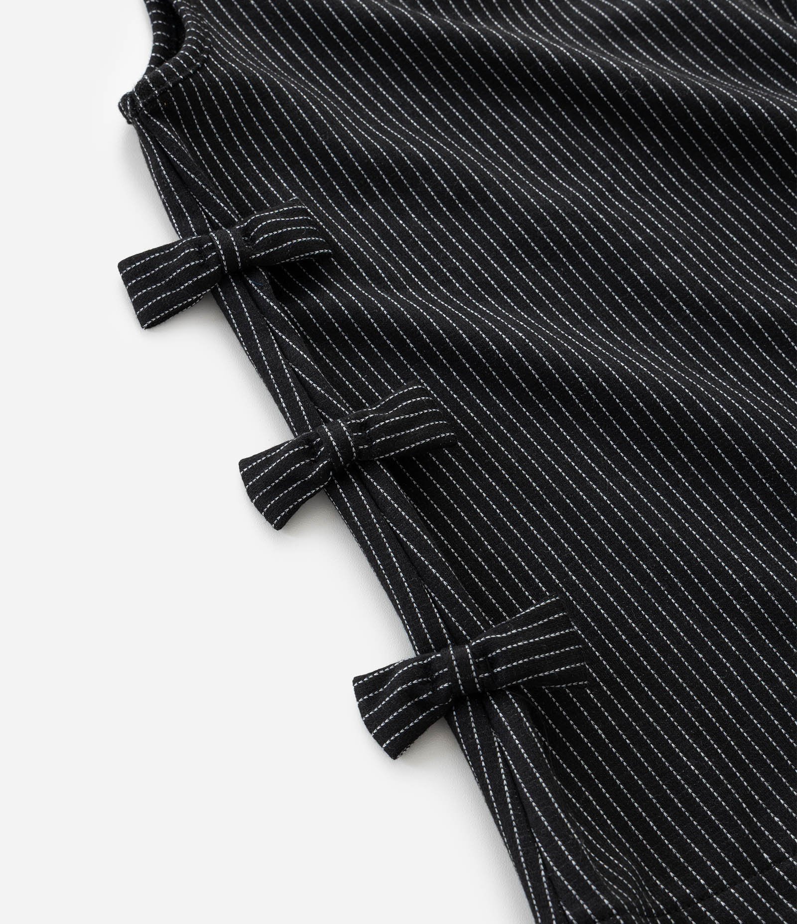 Vestido Infantil em Jacquard com Laços Laterais – Tam 1 a 6 Anos Preto 6